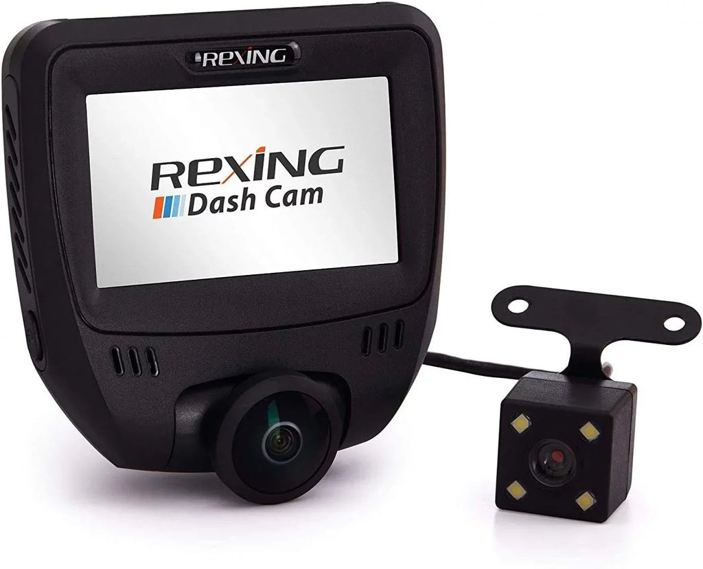 Rexing - Open V360 Box Degree Dual Angle Wide Dashboard Black 360 Channel Camera