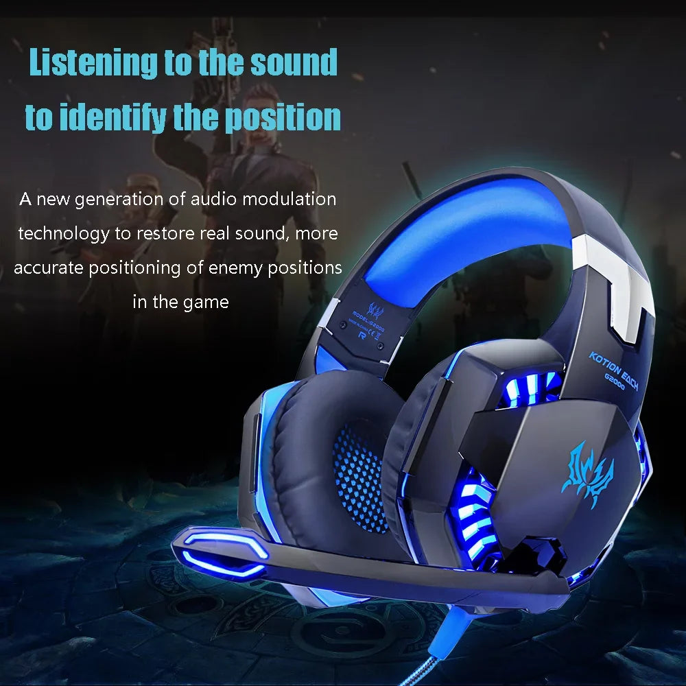 Headset G2000 PC EACH KOTION Noise with Reduction Cable Gaming for Adapter 3.5mm EACH Laptop Smartphone KOTION Audio