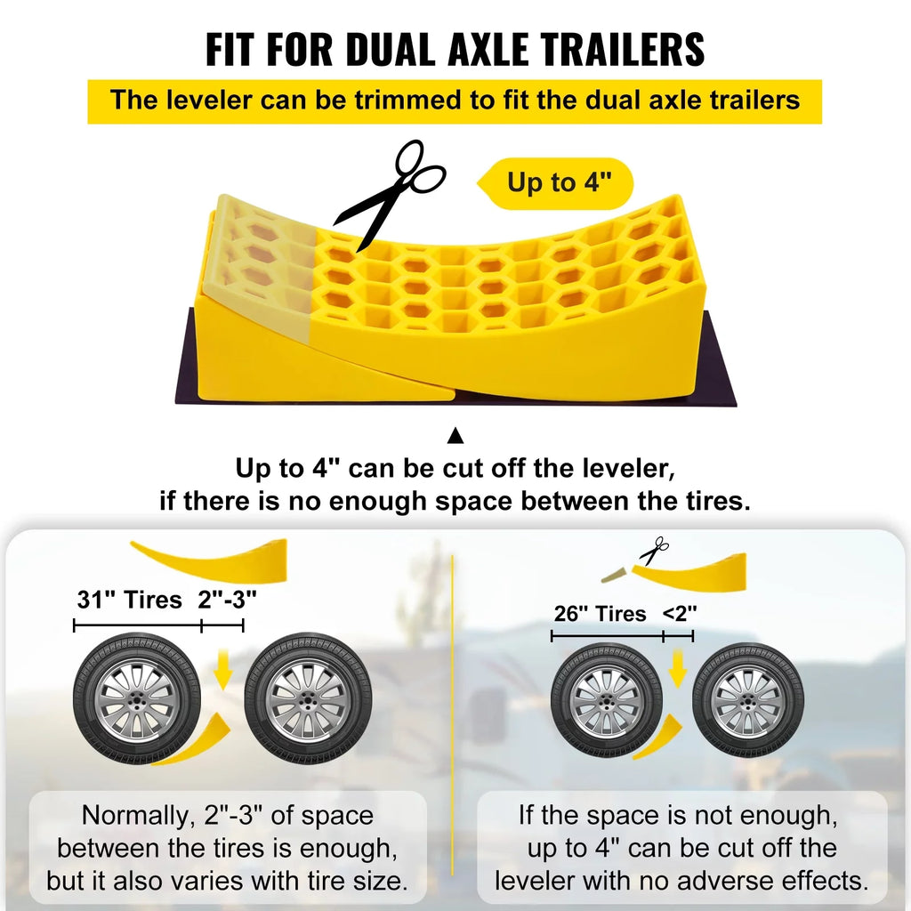 Camper for Camper 35000lbs Pack 2 Levelers Chocks Curved Leveling Leveler Trucks BENTISM Honeycomb Blocks Campers Trailers RV Vans