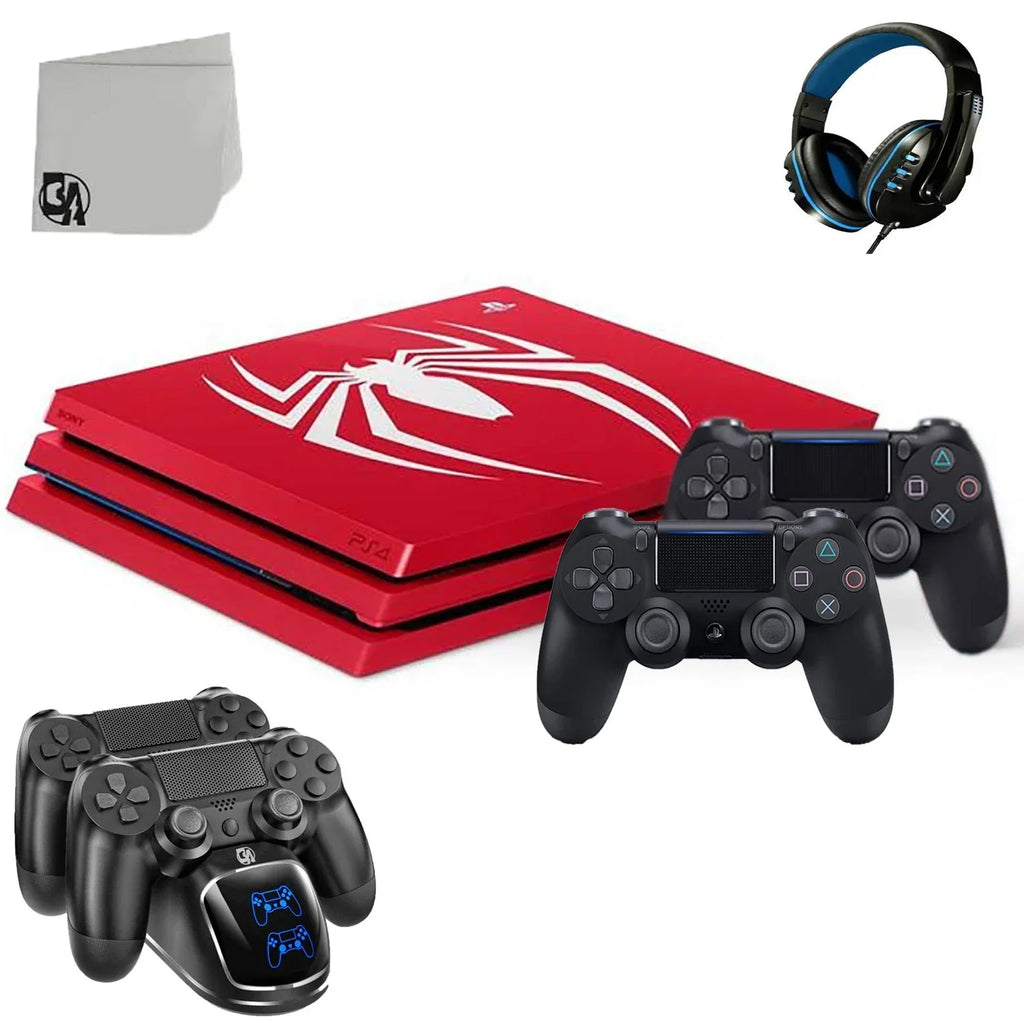 Limited Console Axtion Edition PlayStation 2 Headset Used Sony Gaming with 1TB Charging Bolt Spider-Man 4 Pro Dock Controller