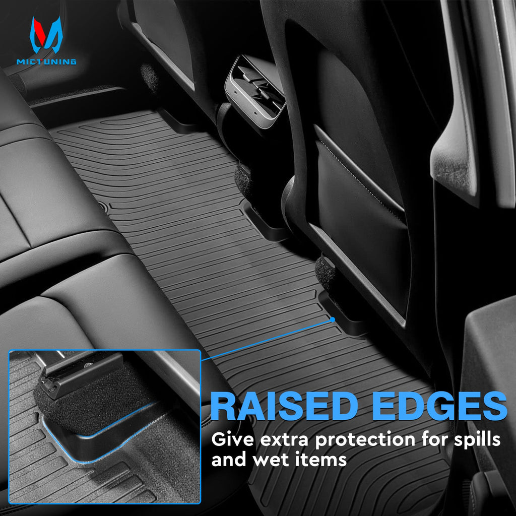 Custom MICTUNING Model Black All Tesla Compatible Liner Weather Y Trunk Non-Toxic, Non-Slip with Waterproof Seat TPE Mat 1st, 2021-2023, Fit, Protection Mats & 2nd 5 Set Floor Row