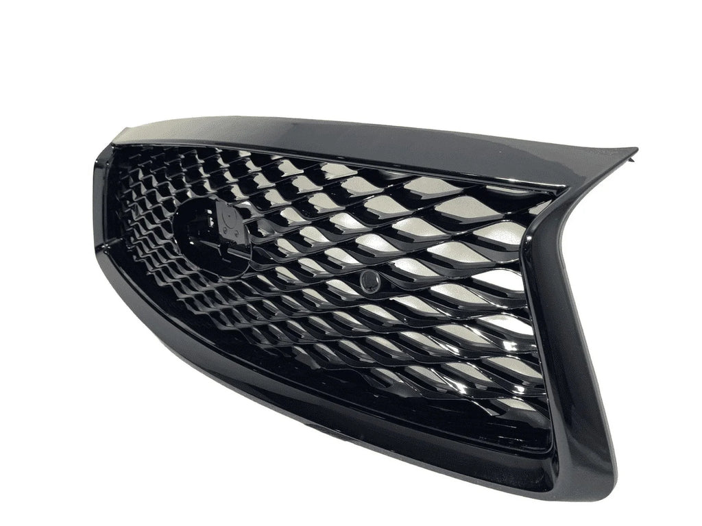 Bumper Camera Infiniti 2021 Front Grille Gloss 2018 2023 And Sensor 2022 With Sport With Q50 Holes 2019 Upper Option Compatible Q50s Black 2020
