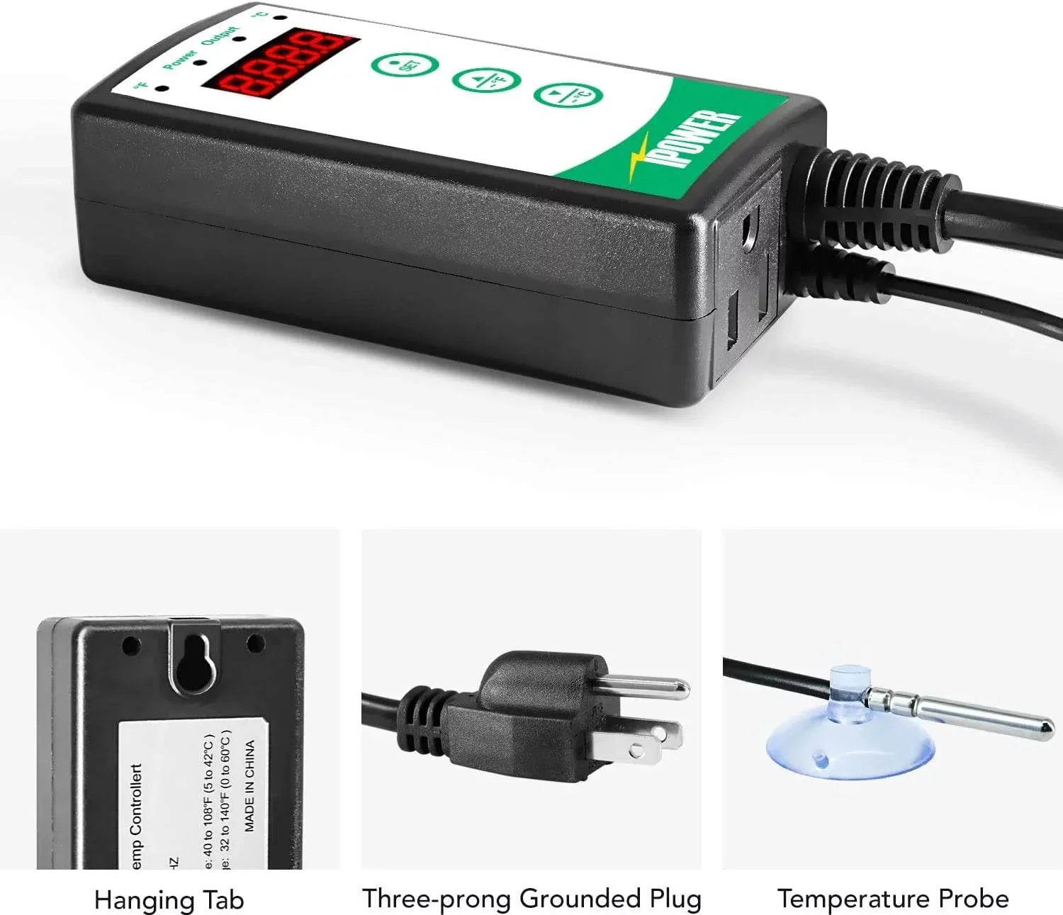 Pad, Controller Plant Fahrenheit Combo 40-108 Hydroponic Heat Thermostat Starting Warm Mat Kit Digital Seeding iPower Degrees and