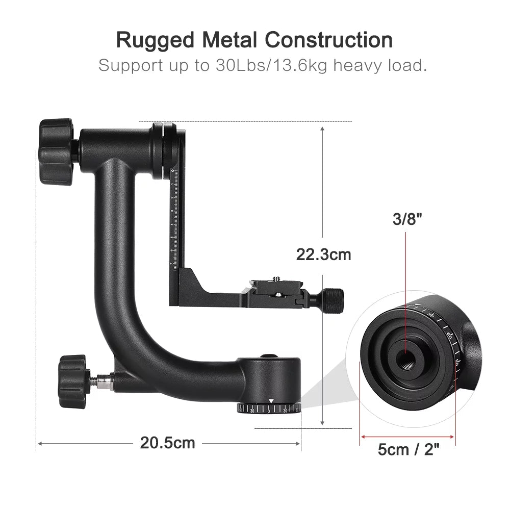 Duty Alloy Tripod Watching DSLR Bird Metal Camera Andoer Plate Heavy for Gimbal Suitable Panoramic Head Arca-Swiss with Aluminum Support Release Camcorder Standard Quick 30Lbs/13.6kg