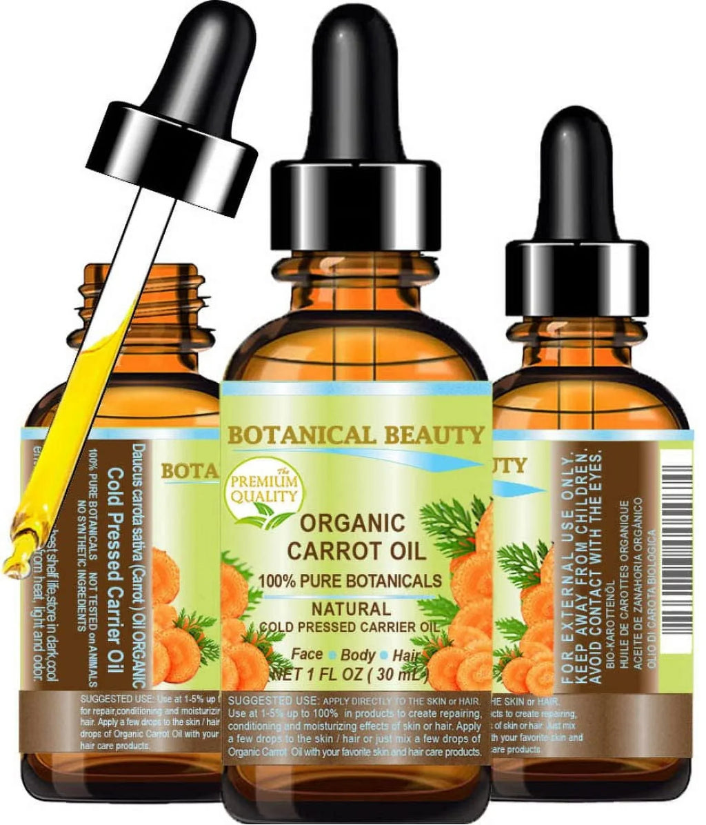 Natural/Pure Organic Botanicals/Cold Pressed For Nail Care 100% Ml. Face, Beauty Carrot Carrier Hair Oz. Fl. Body, Oil Oil 1 -30 Botanical And