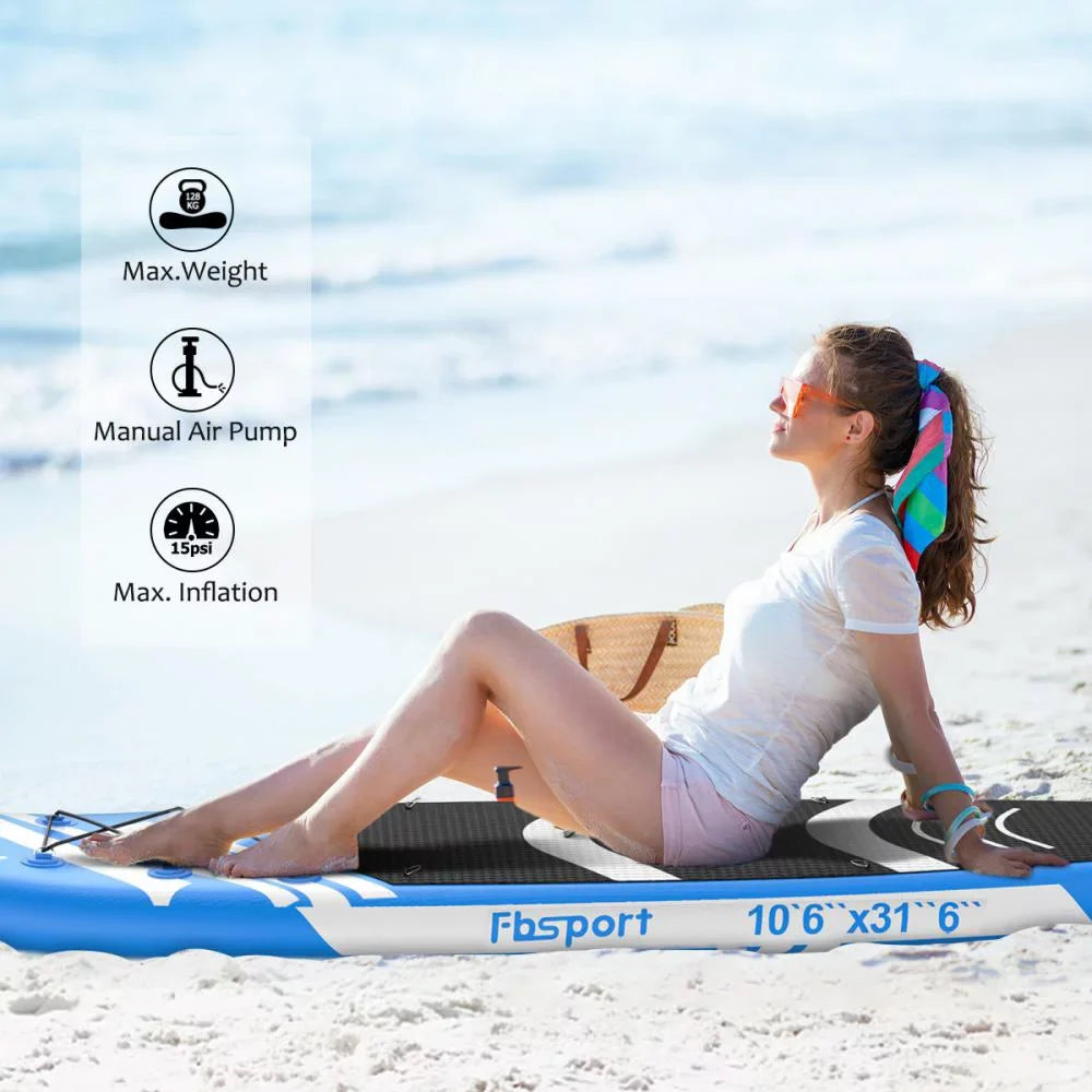 Control, Surfboard Ft Surf Accessories Paddle Bag, Thickening Non-Slip Up SUP w/Complete & Standing Boat Carry FBSPORT 11 Deck, Stand Inflatable Board