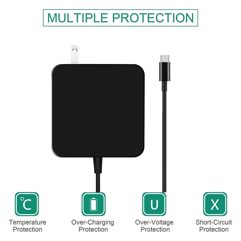 Power Replacement Adapter 7390 AC USB-C Latitude DELL Charger for PSU K-MAINS 2-in-1 65W Cord 7285