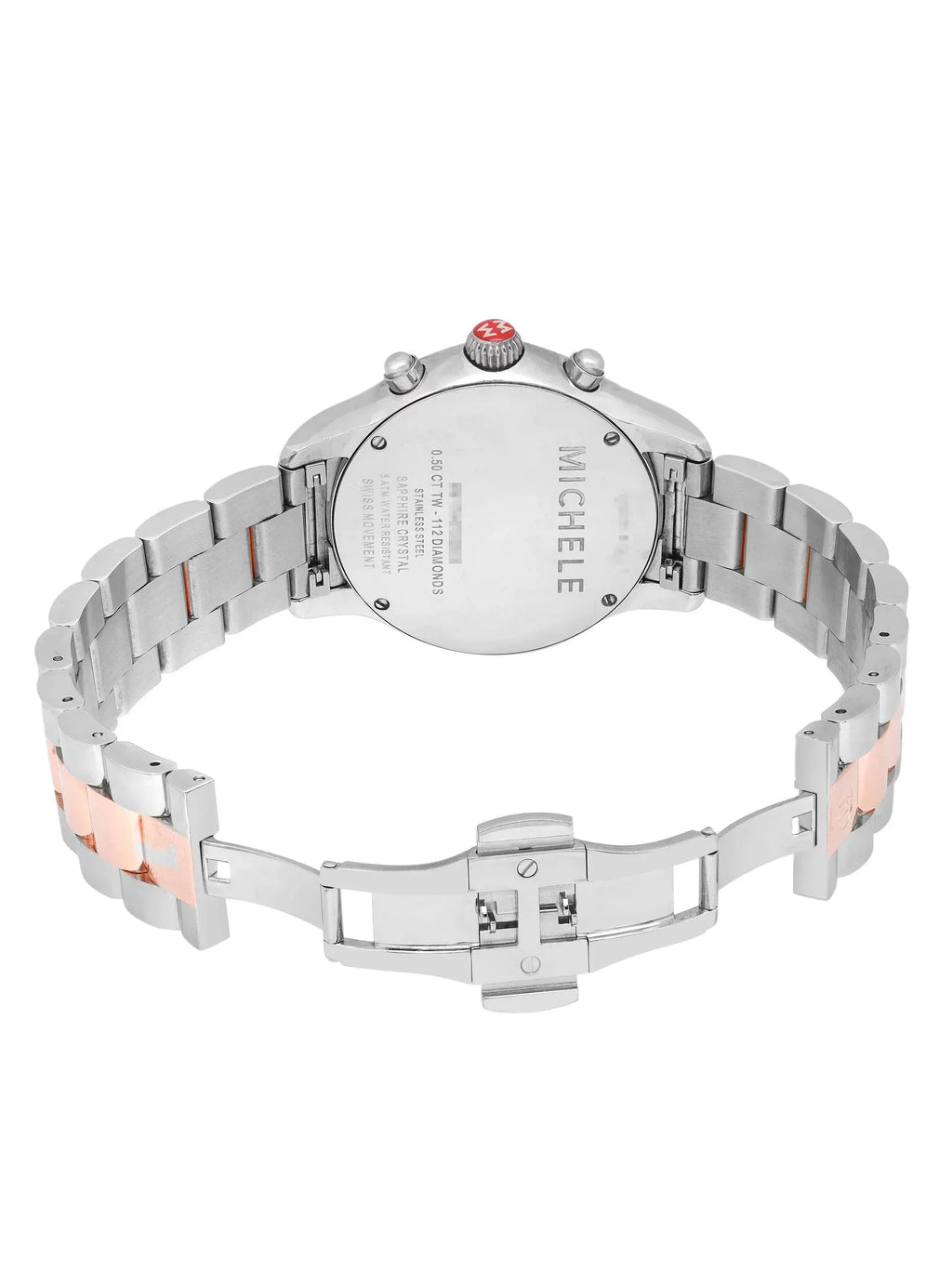 Watch 40mm Michele Steel Quartz Diamond MWW17A000017 0.50cttw Jetway Ladies