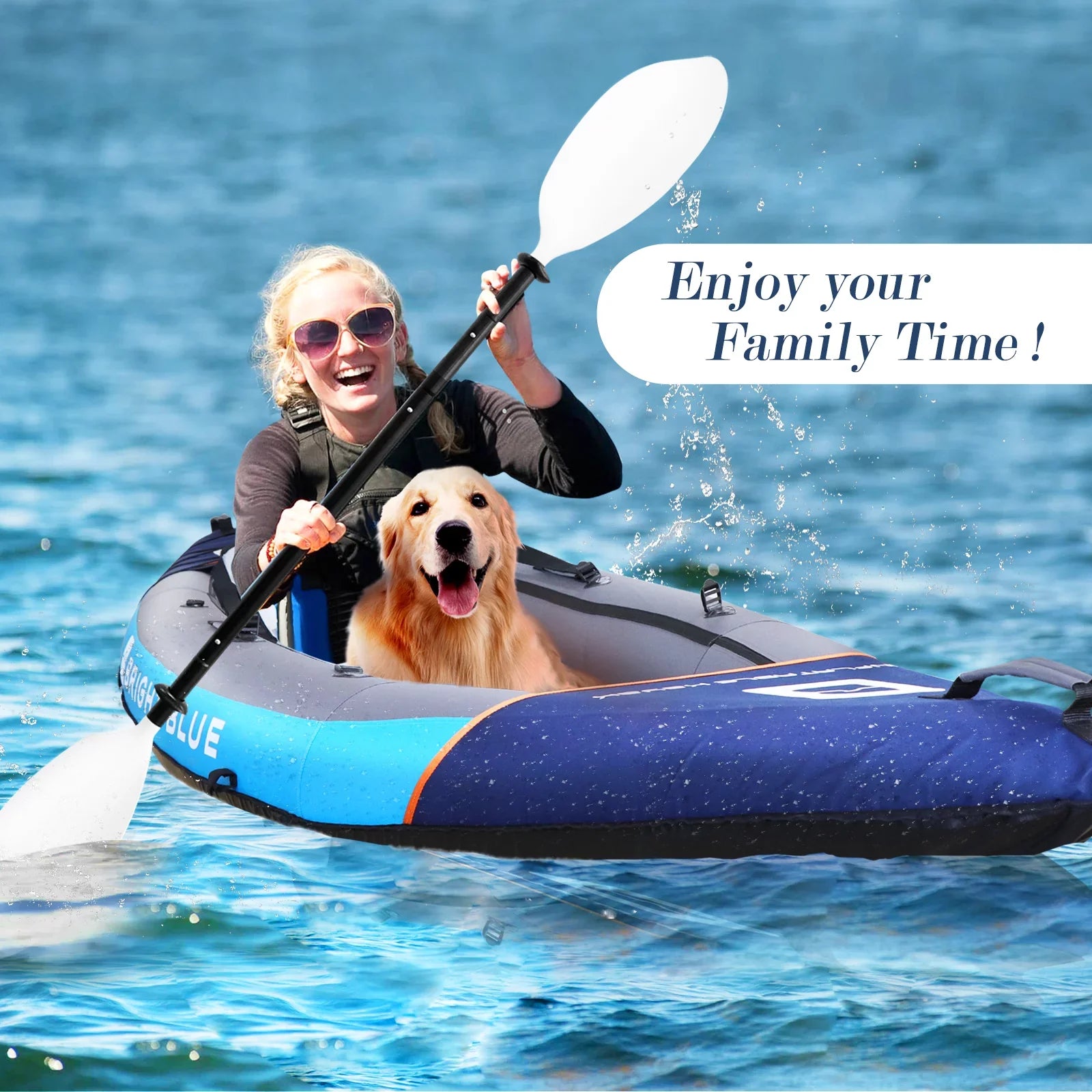 2 River Person Travel Inflatable Blue for Adults Lake or Kayak WHDZ Polyester Entertainment Small