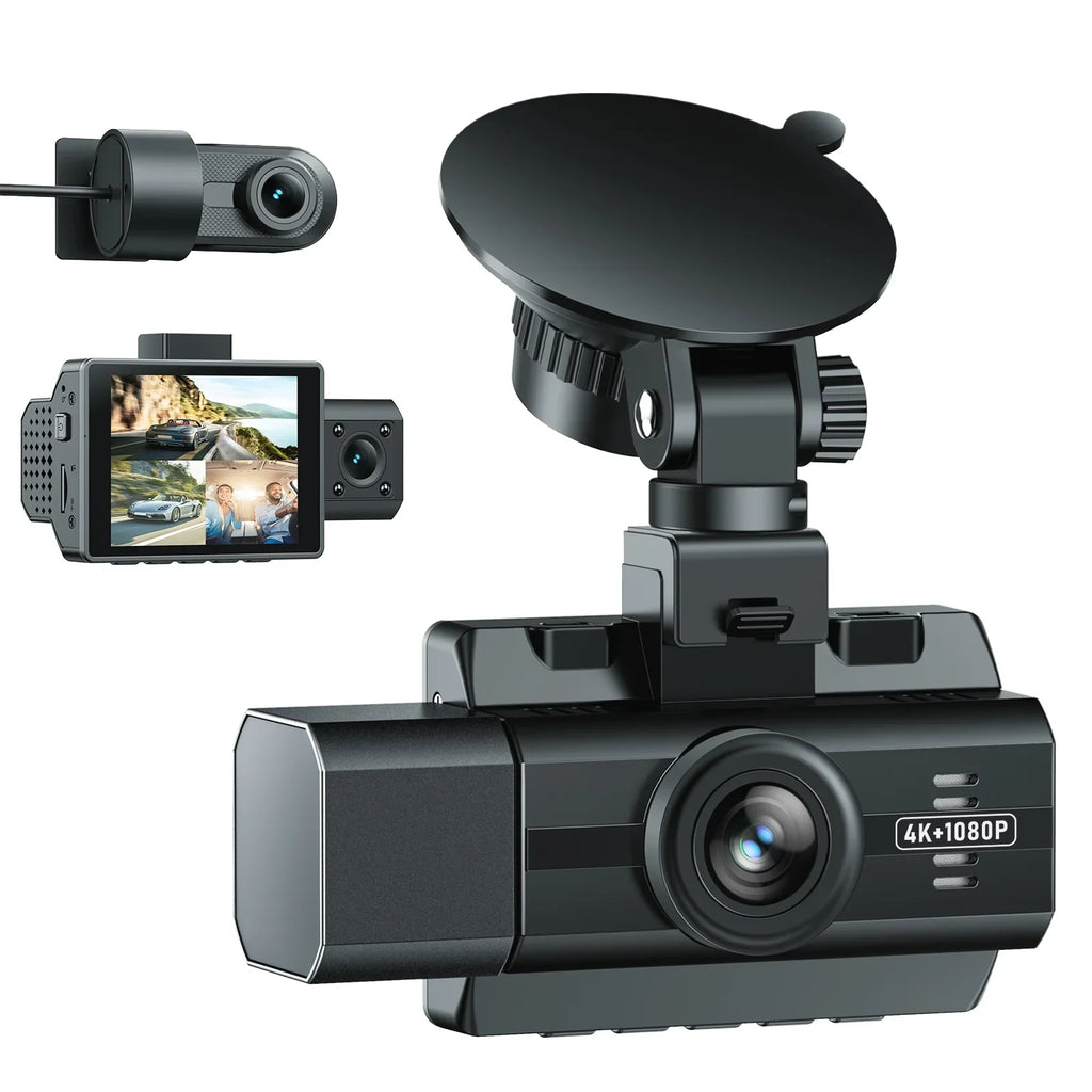 Parking 4K+1080P Channel 3 2K+1080P+1080P Dashcam IR Inside, Cam Camera Night with Triple and Car WDR,G-Sensor, 4K Monitor Camera, Rear Dash Dash Front Vision, TOGUARD