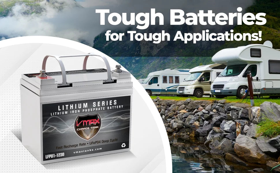 Iron built BMS for U1 Small Boats, LFPU1-1230 Canoe Drop-In-Ready Lithium Battery 30AH in LiFePO4 Group VMAX Lightweight (8.4LBS) Marine with 385Wh Inflatable Kayak ideal 12V
