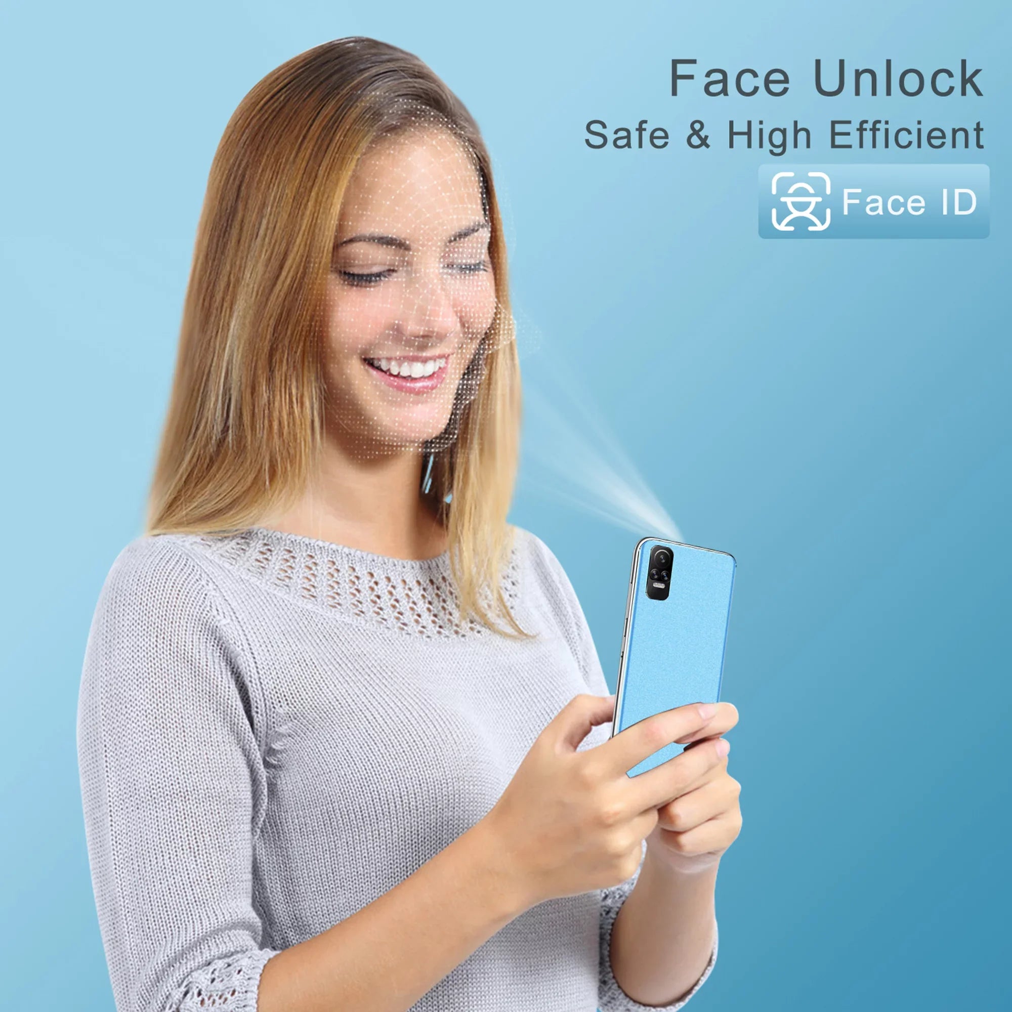 2 10.0 Smartphones Blue OS 6.1 Refurbished Inch V40 ing Megapixels Face 4G Xgody (MP) GB Phones 5 Android XGODY-V40 Cell