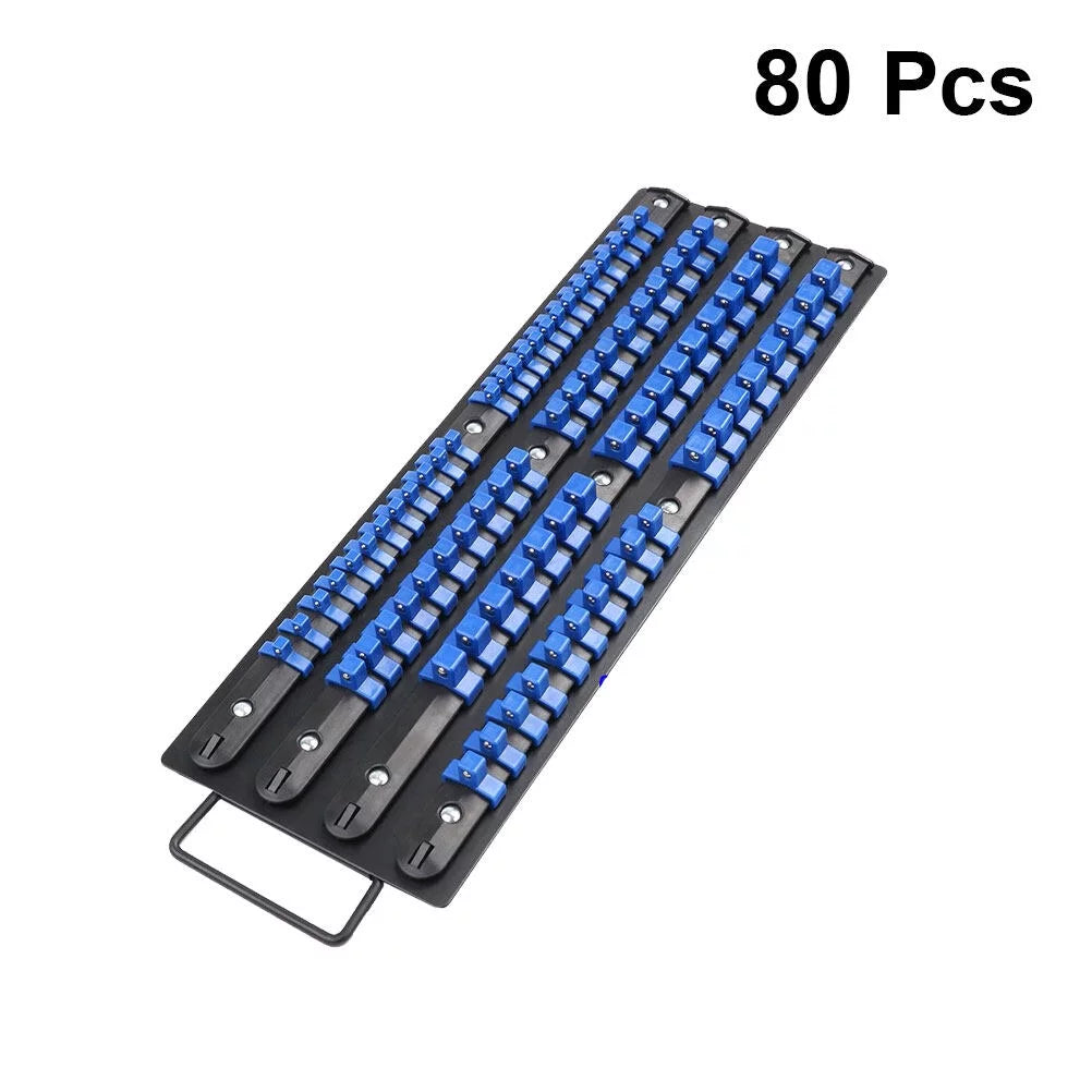 Industrial 80 Rail Socket Rack Mountable Holder Sliding HEMOTON ABS Wrench Organize Socket Storage