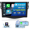 Radio FM Toyota Stereo 2007-2012 Android 12 RAV4 9'' Wireless Auto AHD Hifi Touchscreen 1080P Camera WIFI Car USB GPS for HD 2+32G Android Cable, Podofo Mirror Backup Bluetooth Carplay Link