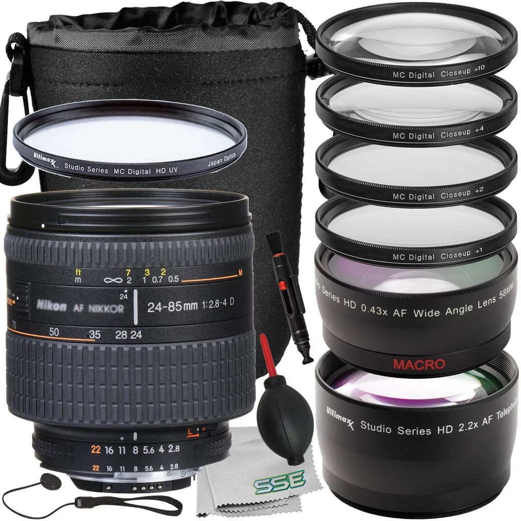 More UV 2.2x Lens & Water-Resistant - IF 24-85mm f/2.8-4D Attachment, Lens AF Protective Includes: Nikon Bundle) Advanced Lens Zoom Pouch, Telephoto Bundle (16pc Ultimaxx Filter