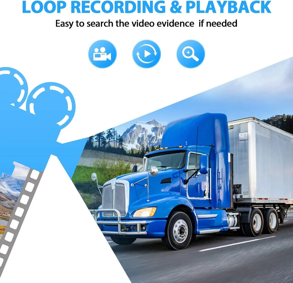 Truck Camera IP69 Camera eRapta Wired Backup Car HD 10'' Backup 1080P Trailer for or Van Monitor RV Waterproof