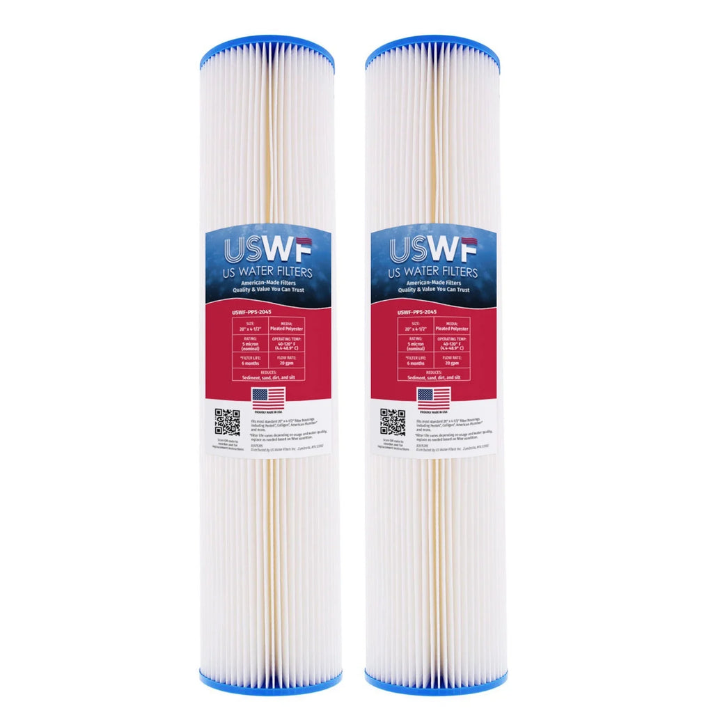 x House 5 Inch Sediment 4.5 20 Micron Whole Pleated Replacement Polyester Cartridge Inch