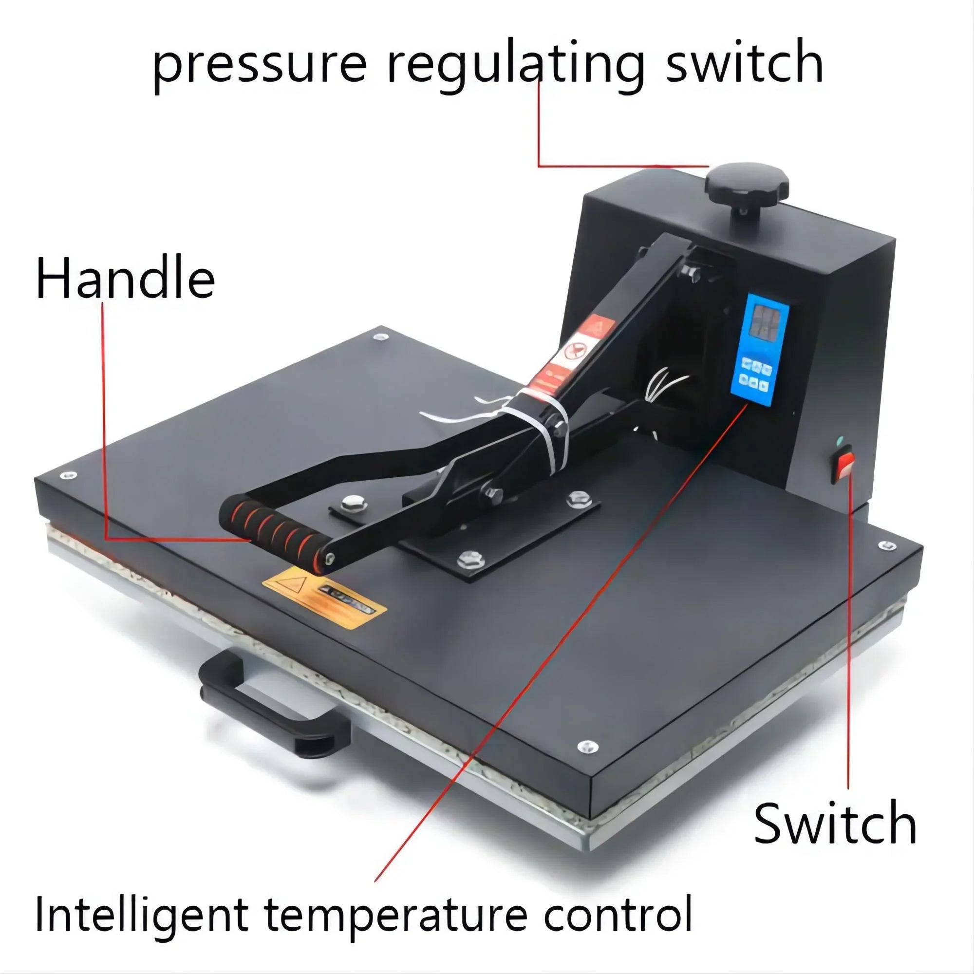 Sublimation Anqidi Pressure Adjustable Press Printer 16" Digital Machine x 0~250℃ 24" TEMP Clamshell Heat Time T-shirt Transfer
