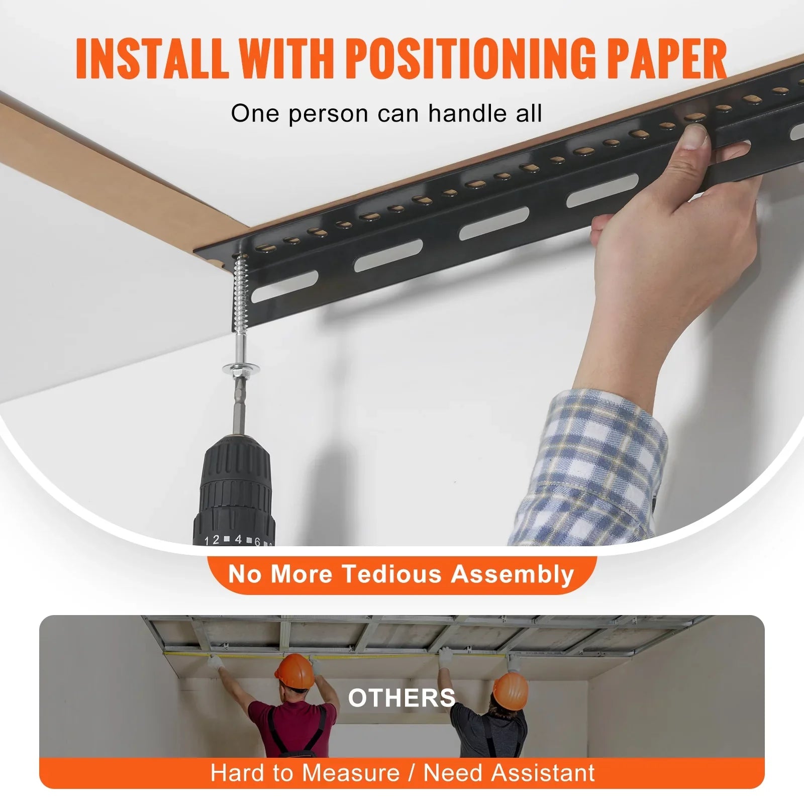 Storage Rack Overhead Garage BENTISM Rack Black 600lbs Ceiling 36x96in Adjustable