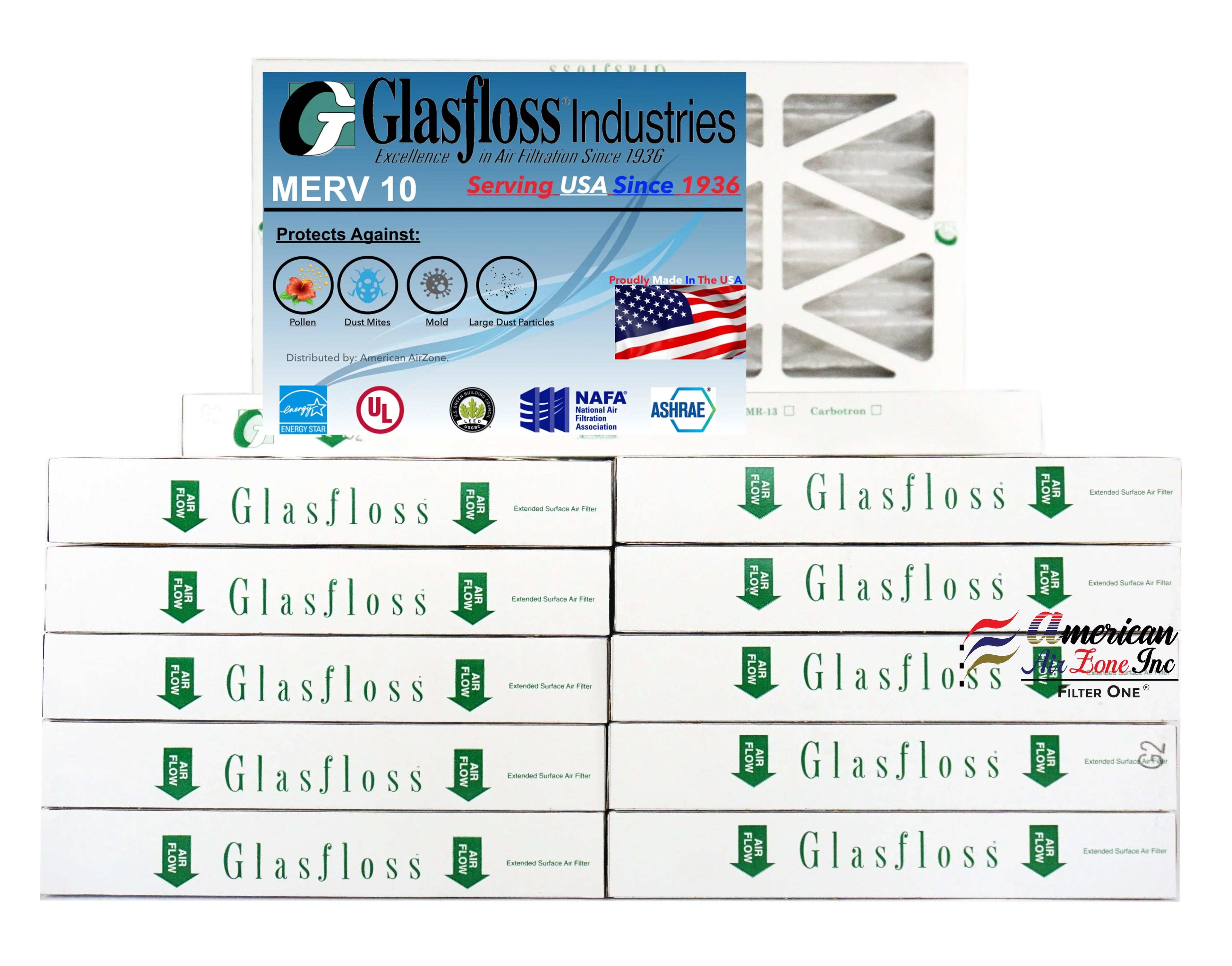 12) Air - or Glasfloss 2" Filter Office The MERV Furnace (Pack HVAC Air Made Filter Home or - - - AC 10 USA. Air - 10x25x2 In - of Filter Pleated