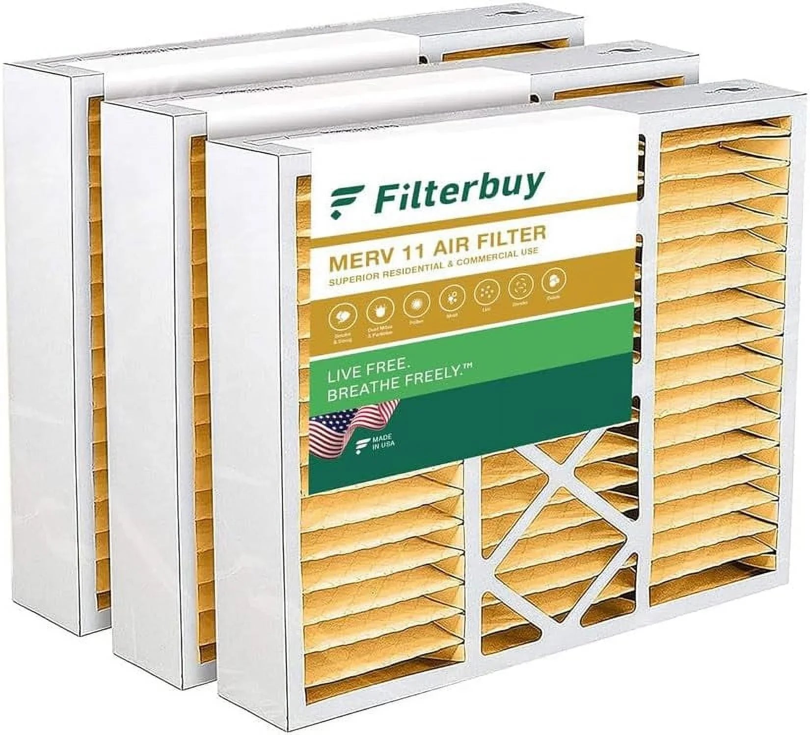 11 Filters HVAC and Furnace Filterbuy FC100A1011 Lennox Honeywell Air for MERV (3-Pack) Pleated 20x20x5 X0585 AC