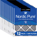 Air Filters 12 Pack Furnace Pleated Carbon 15x20x1 12 MERV Plus (14_1/2x19_1/2)