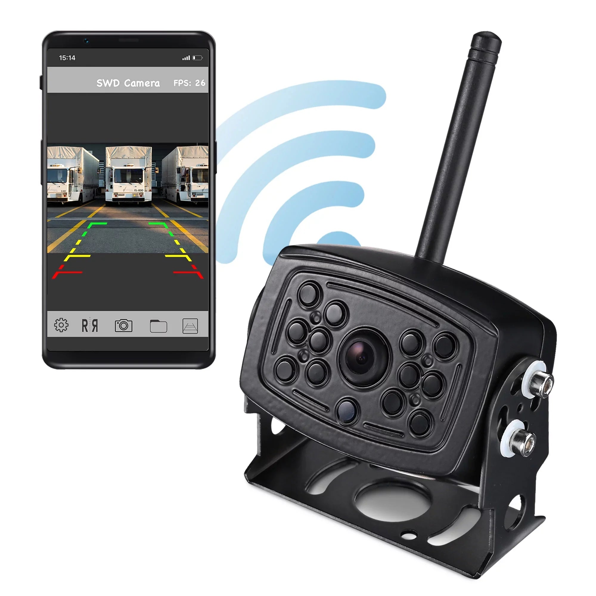 View Camper Backup Angle Wireless Truck Rear Signal iPhone Compatible Trailer WiFi Android RV Wide Yescom Digital Camera for with Waterproof