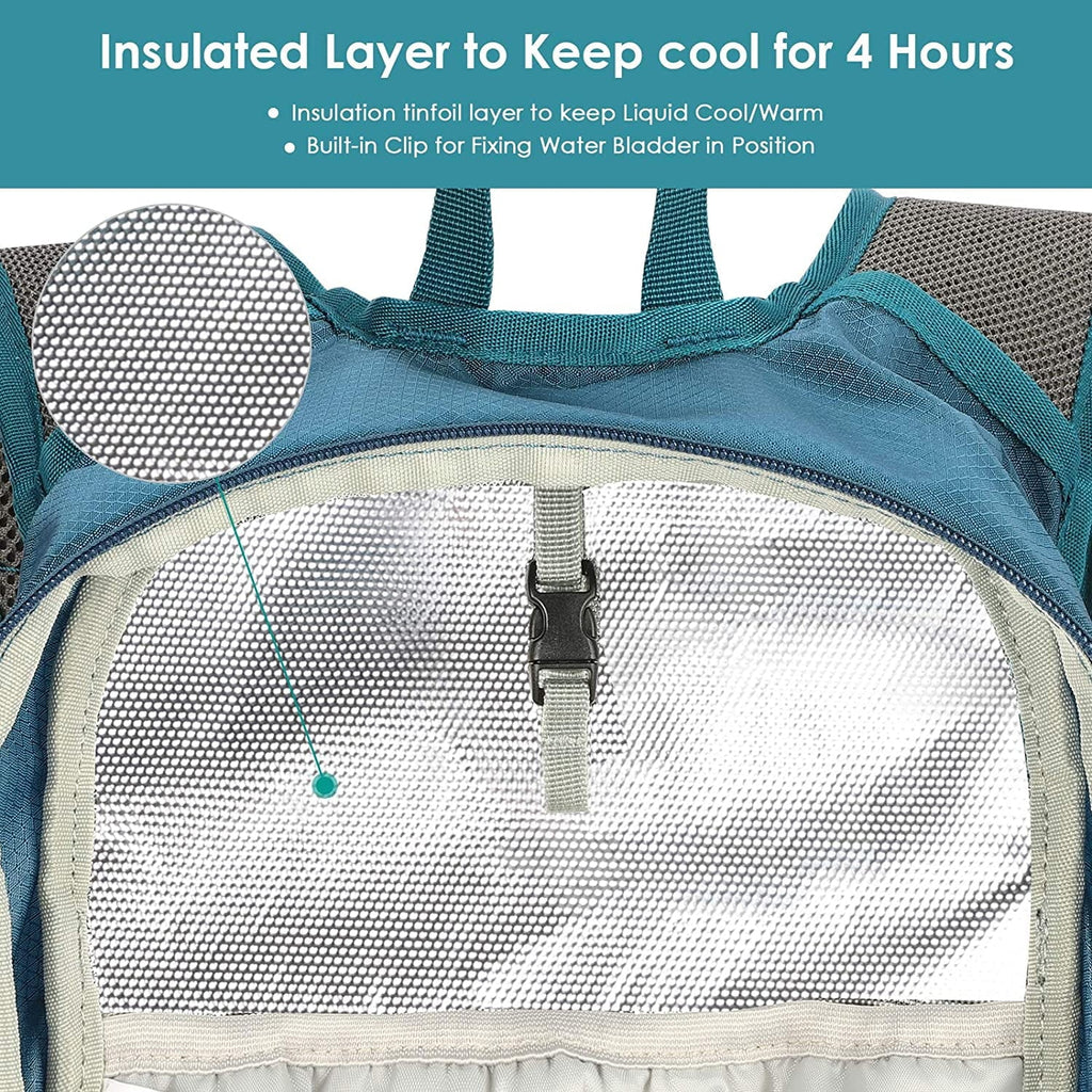 Hydration BPA Water Leakproof with Backpack for 2L KUSTAR Free,Lightweight Backpack Bladder Water Hiking,Running,Cycling,Camping,Blue Pack