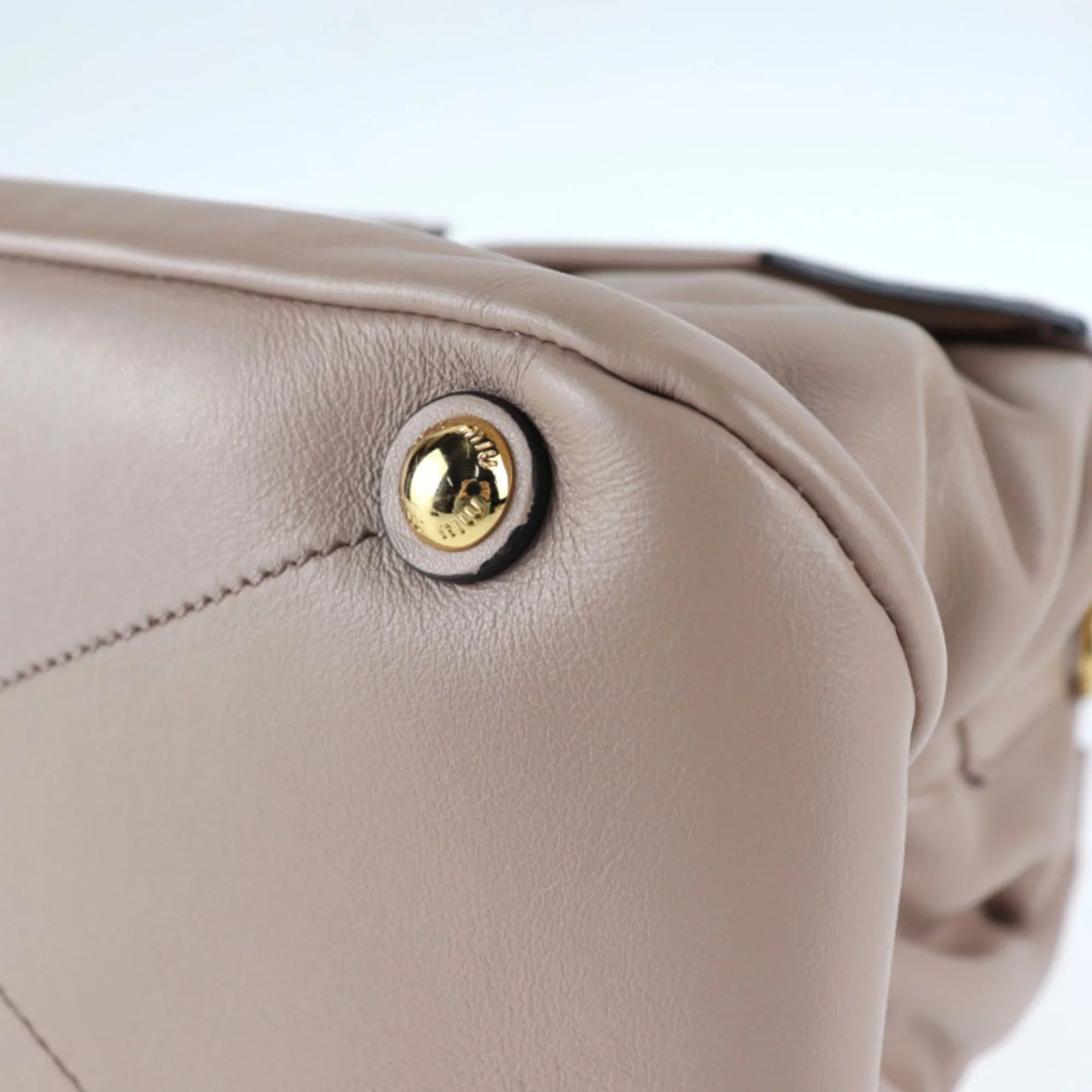 CAMMEO beige (Good) pink handbag Miu Miu RN1079 MIUMIU 2WAY leather Pre-Owned