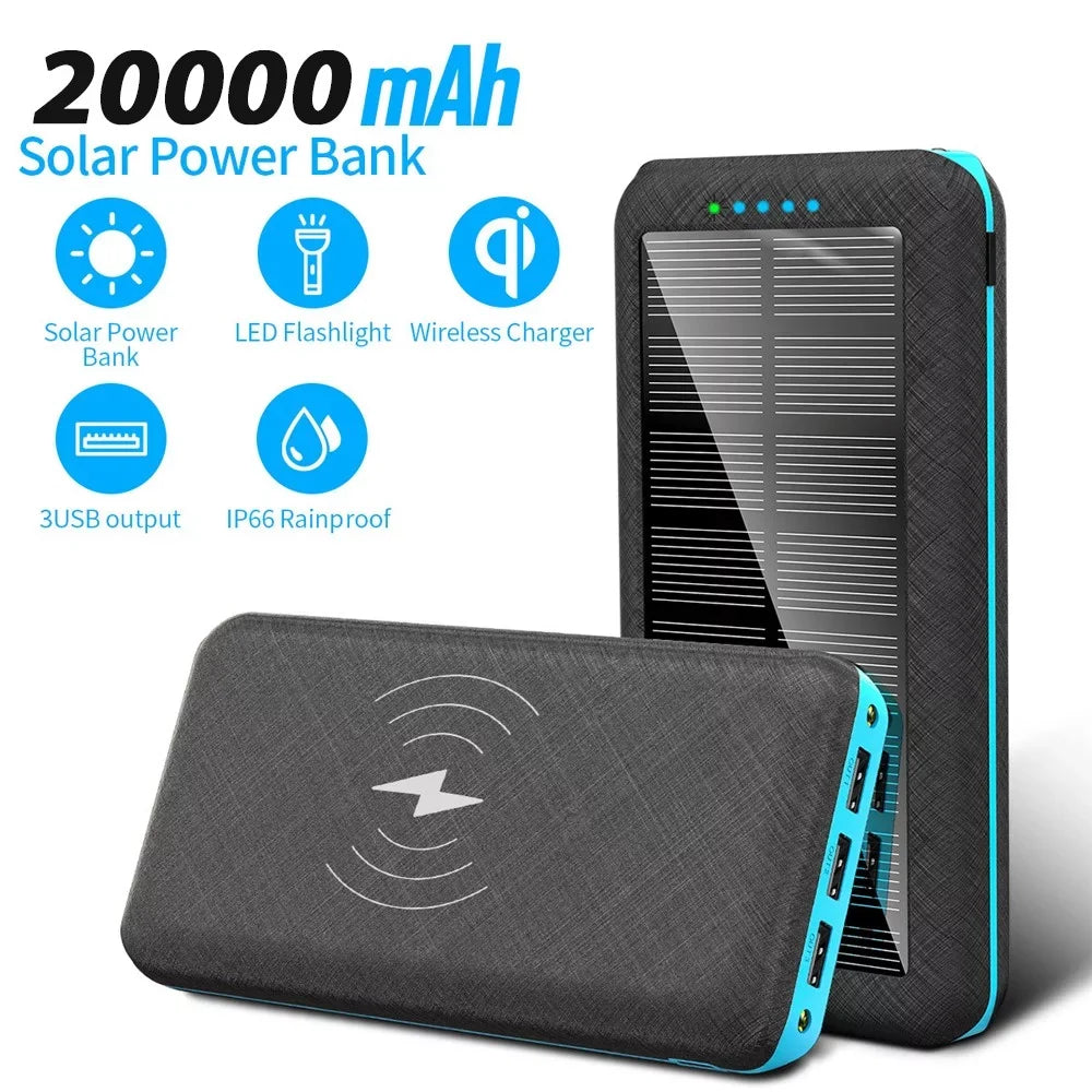 Lights Large Mobile Dual Decor Capacity LED Bank 20000mAh 3 Solar Xmas Portable Power Power Charger Supply USB Ponyta with