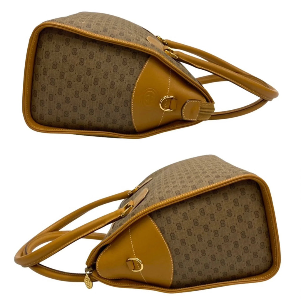 Gucci Genuine GUCCI Vintage Pre-Owned Old Shoulder 2way Handbag Bag Leather Micro Brown GG (Good)