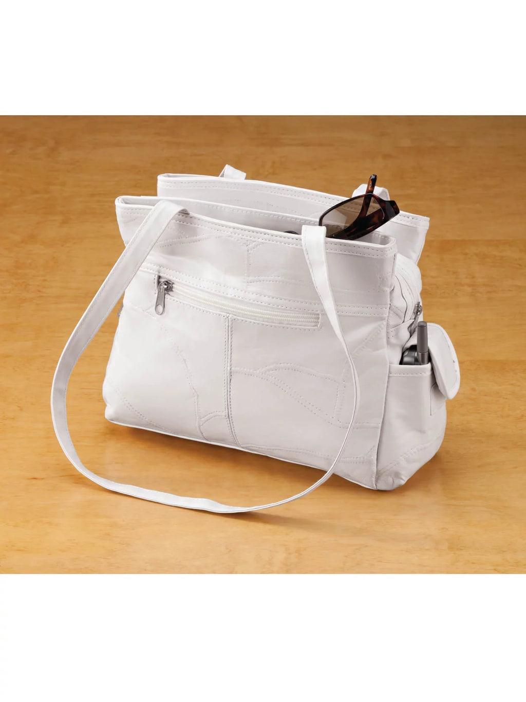 Leather White Handbag