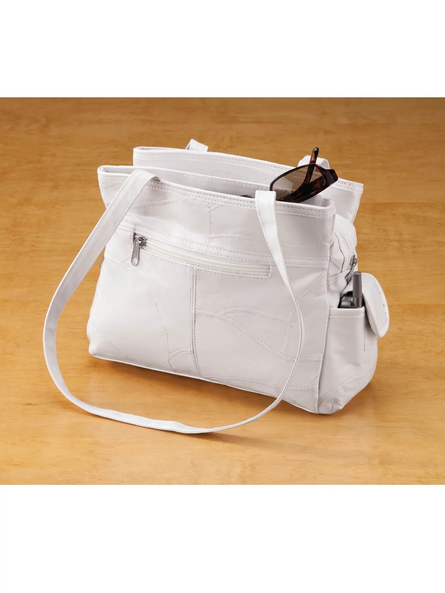 Leather White Handbag