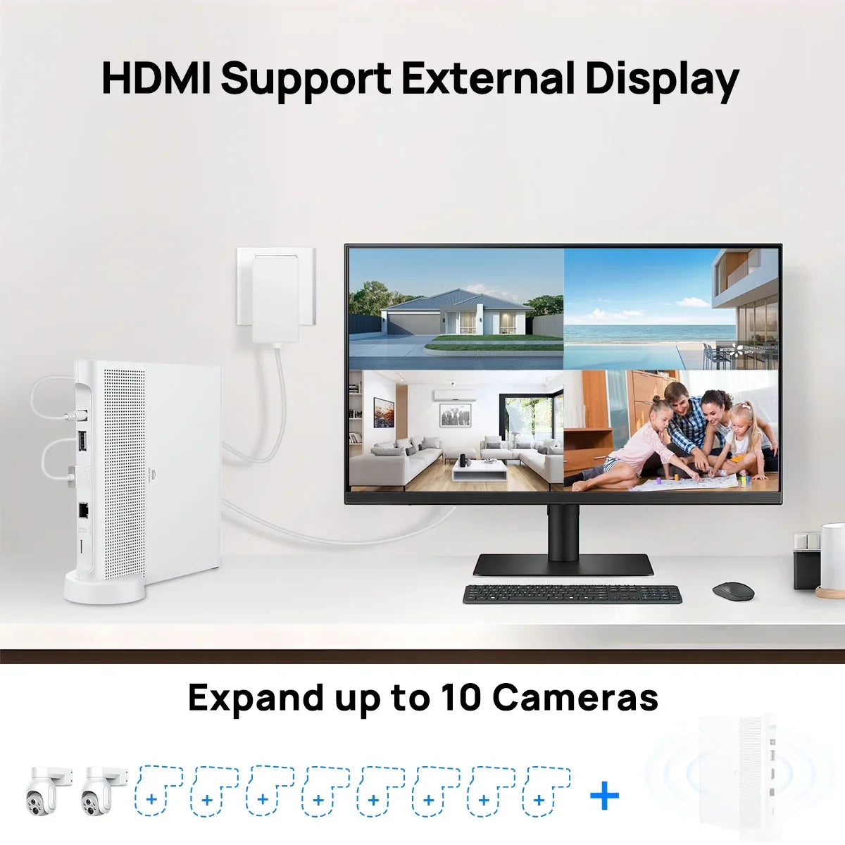 4MP Panels 10CH NVR IP HDD Battery System 2.5inch Wireless Solar with WiFi 2Pcs , Camera PTZ CCTV KIT
