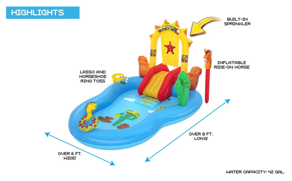 Play Wild Kids Center West Water H2OGO! Inflatable Wide 8'