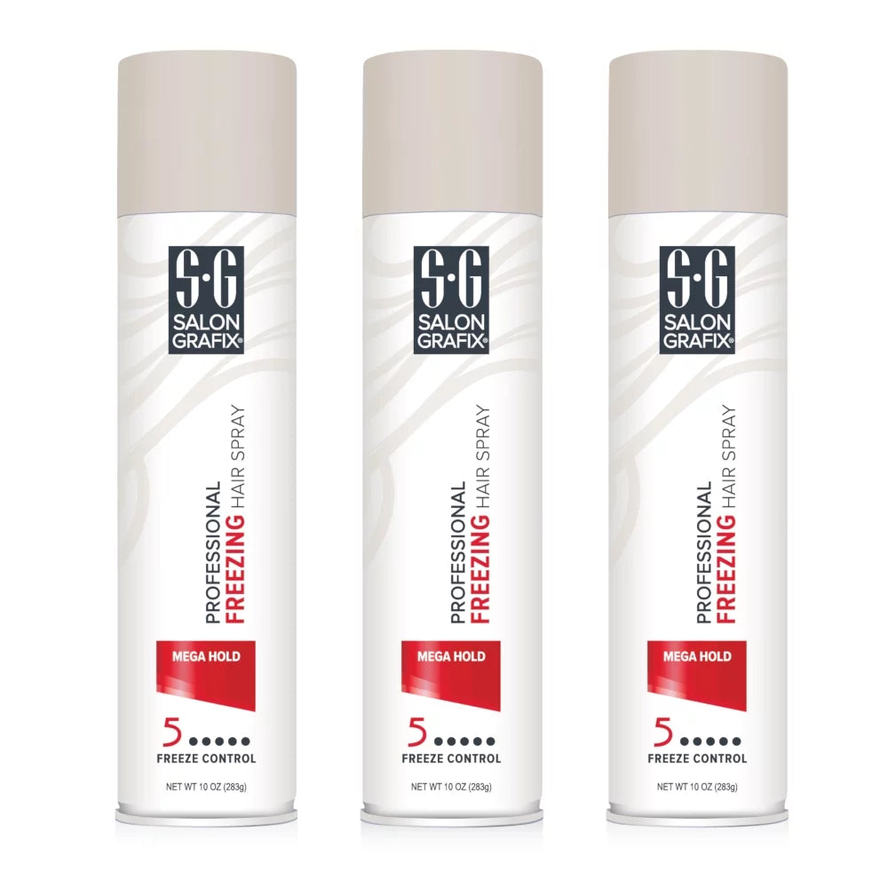 Spray, Pack 10 Professional Hold Mega Hair Each Ounces 3 Grafix Salon Freezing