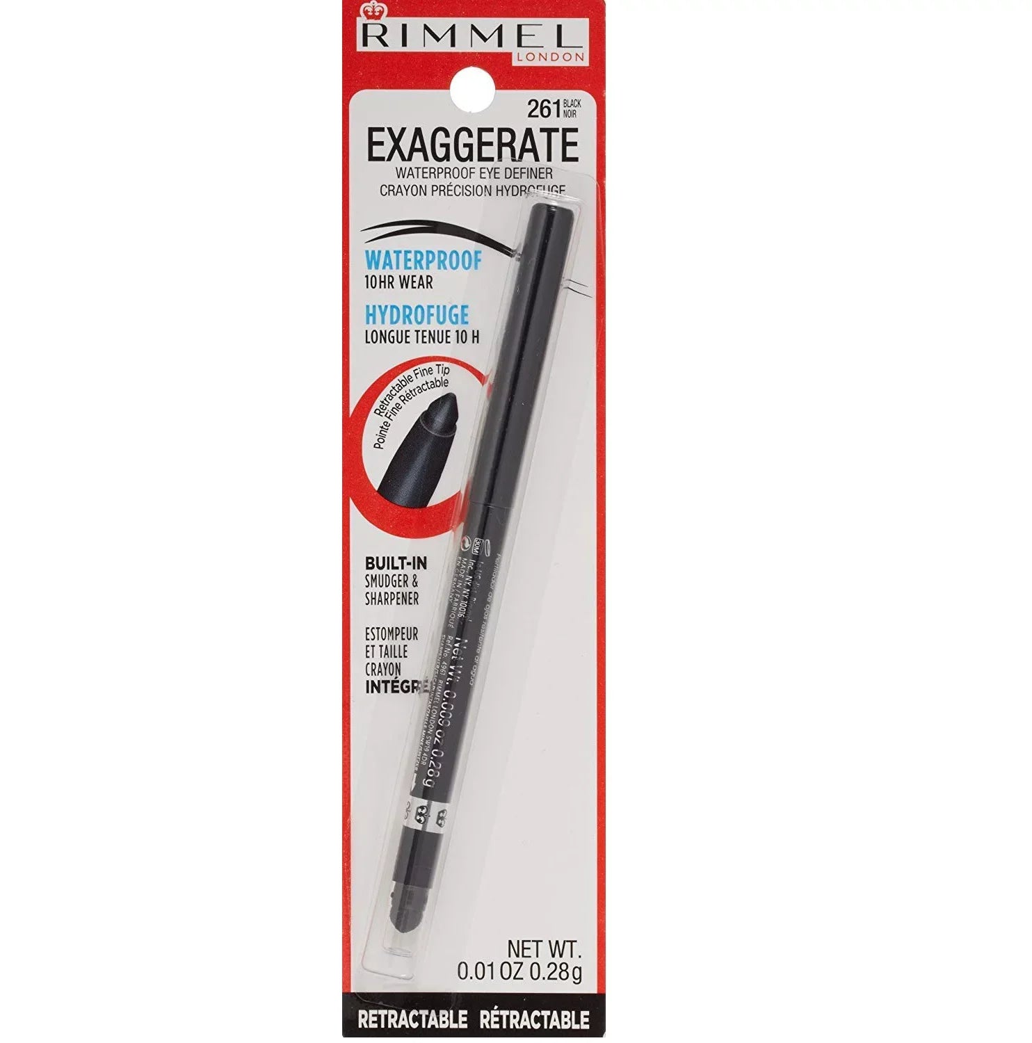 (12) Ounces Waterproof Definer Black 0.009 Rimmel Eye of Exaggerate Pack