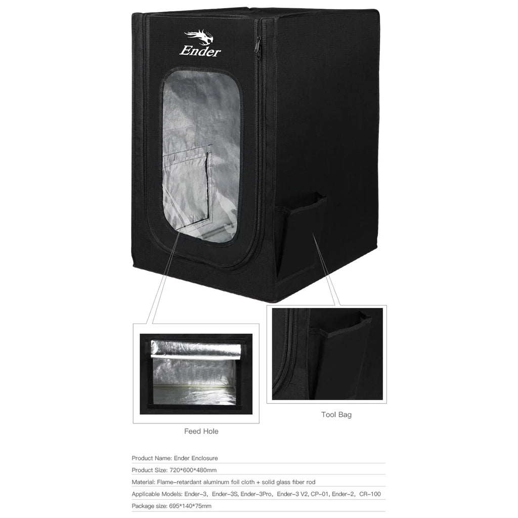 Printer Temperature Box Waterproof Tent Size Heating for Fireproof for CP-01/ Covers Ender-2/CR-100 Heating Printer Ender-3/Ender-3S 3D V2/ Ender-3pro/Ender-3 Detachable Enclosure Constant