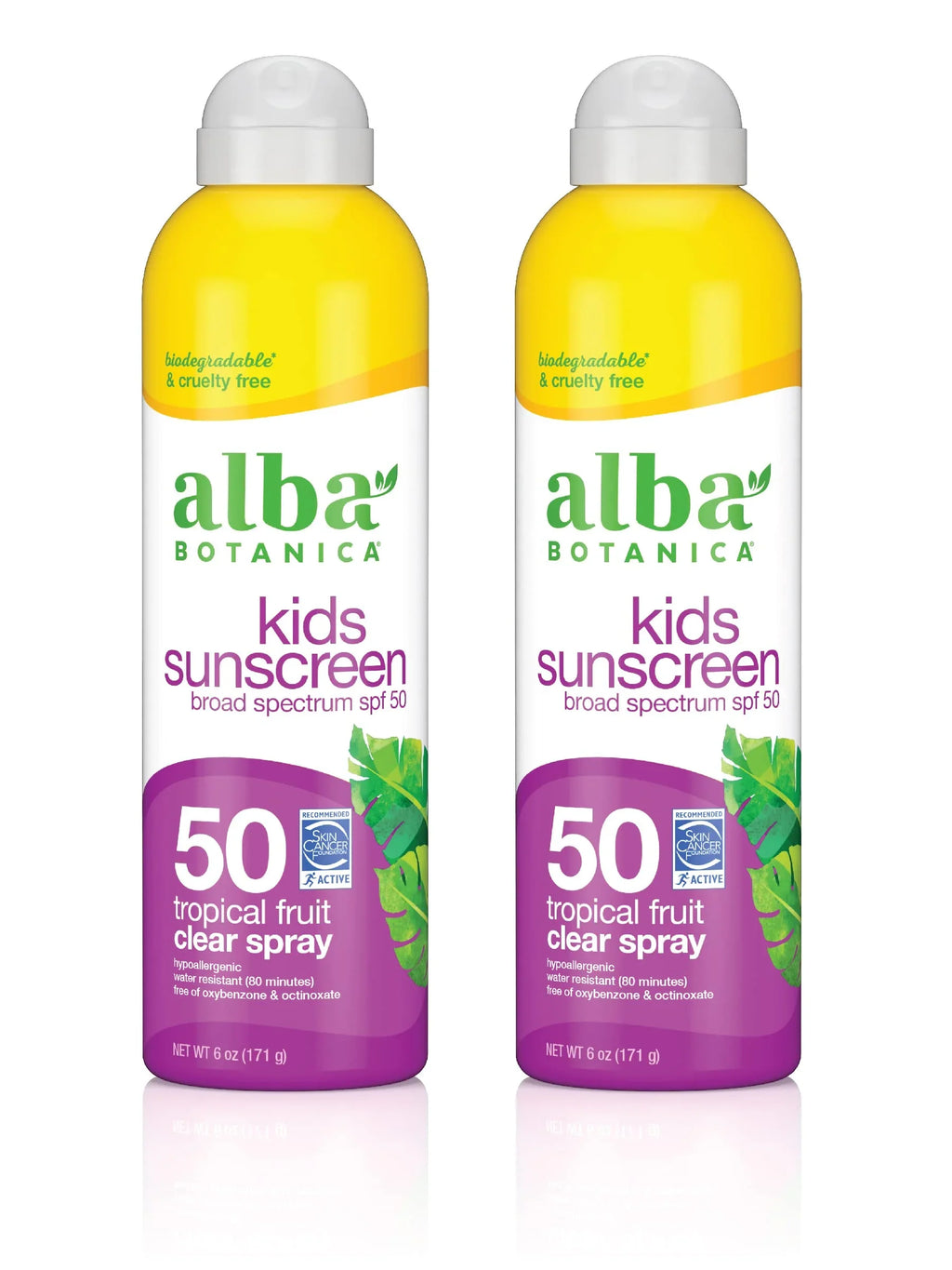 Bottle 6 Oz. Kids, Kids For Of Hypoallergenic, Botanica Sunscreen Spectrum Face For Fl. (Pack Broad Alba And Spf Sunscreen 2). 50, And Body, Tropical Fruit Spray Resistant Water