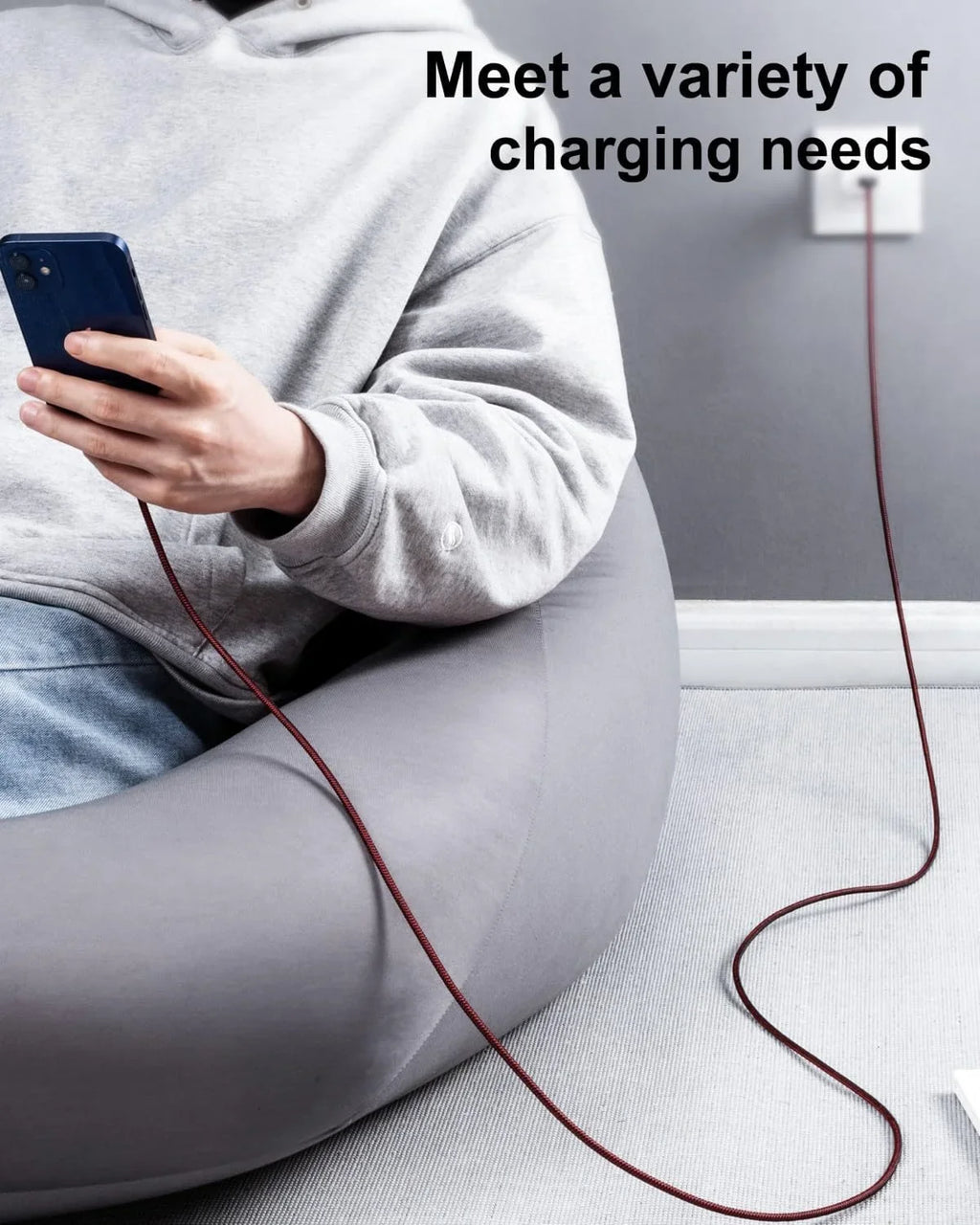 Pro/Mini/Air(Red) iPad Fast Unbreakable USB Nylon Braided Charger 3Pack ft Cord Max/8/7/6/5S/SE, Foot 10 Cord iPhone Long 10 Charging 11/X/XS/XR/XS iPhone iPhone Red with Compatible Charger