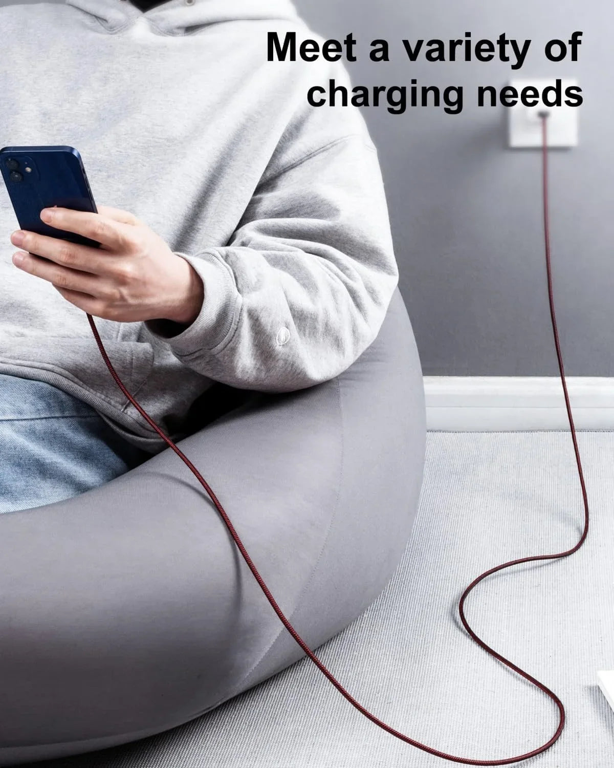 Pro/Mini/Air(Red) iPad Fast Unbreakable USB Nylon Braided Charger 3Pack ft Cord Max/8/7/6/5S/SE, Foot 10 Cord iPhone Long 10 Charging 11/X/XS/XR/XS iPhone iPhone Red with Compatible Charger