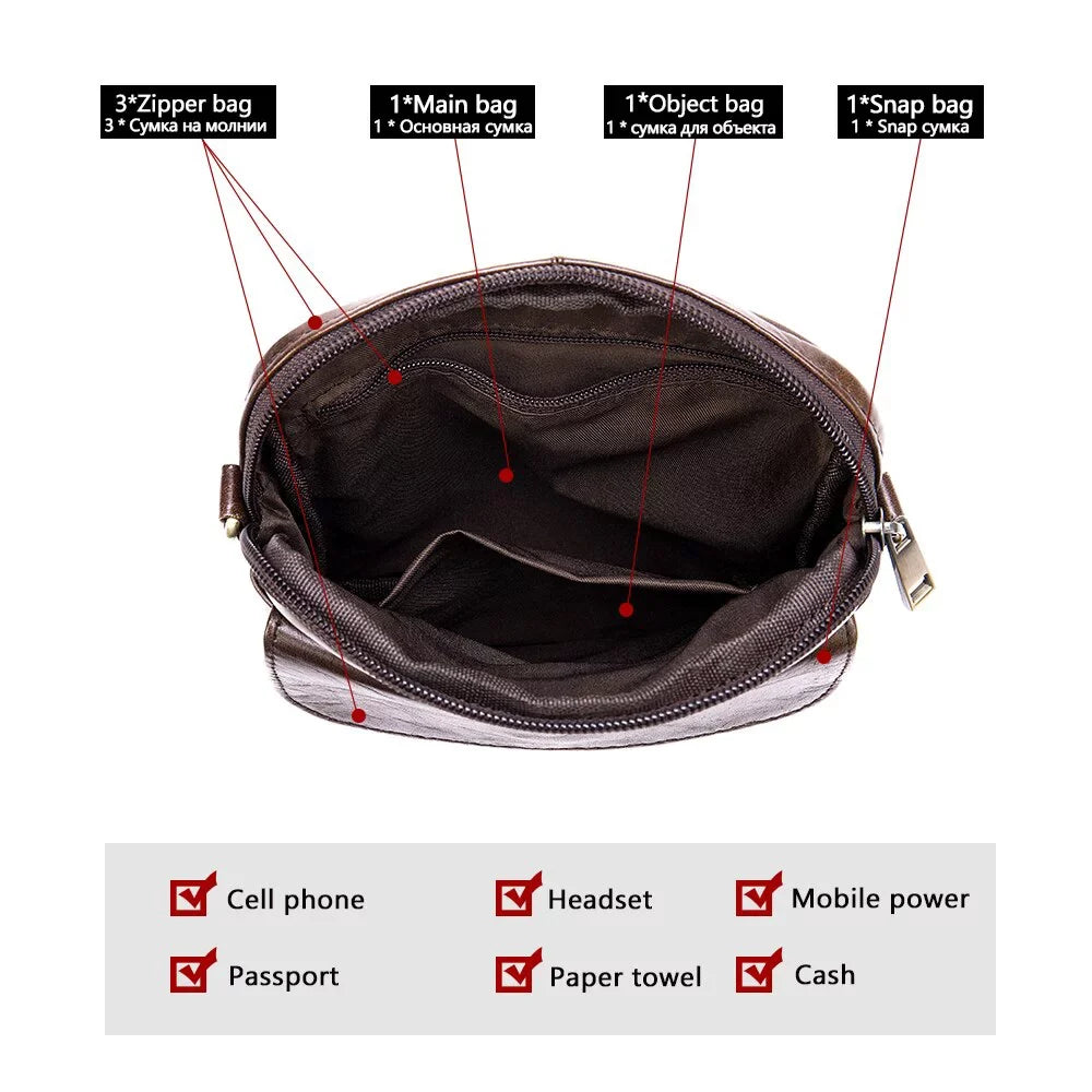 Genuine Mini Bags Small Bag Bags Messenger Crossbody Leather Men's Men's Designer Shoulder for Men Leather Bag Handbags