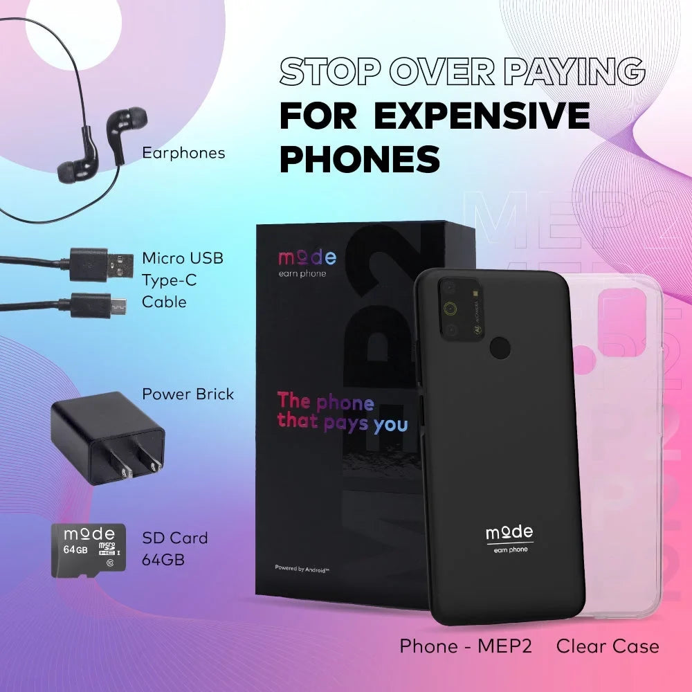 Mode Android The Cell Phone, Unlocked New Camera 13MP Phone,Smartphone 128GB, 6.52”, Earn