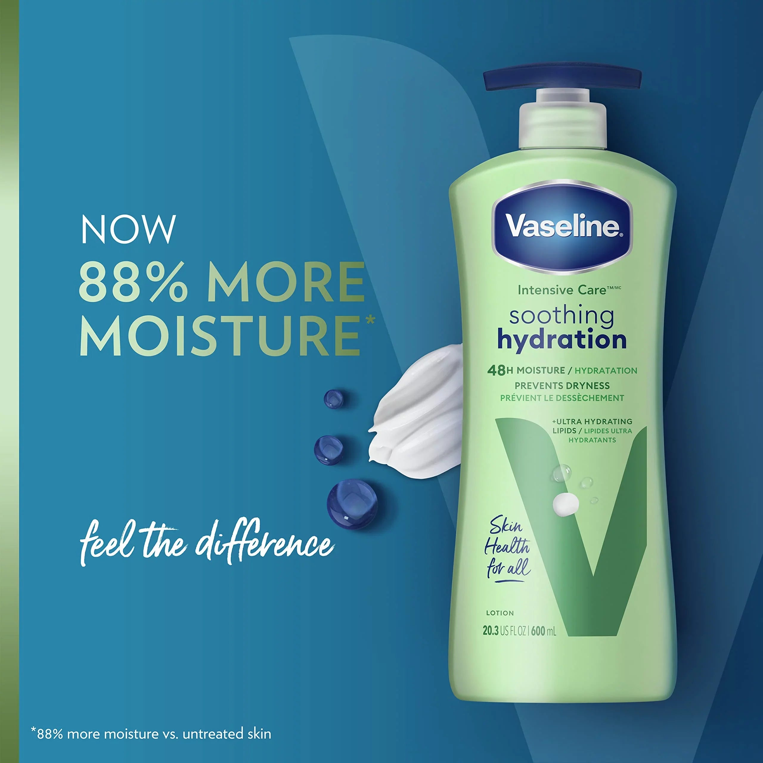 Extract Aloe 20.3 With Vera Hydration 4 Lipids + Care Skin Lotion Soothing Body 1% Ultra-Hydrating For Aloe Vaseline Ct Intensive Oz. Dry
