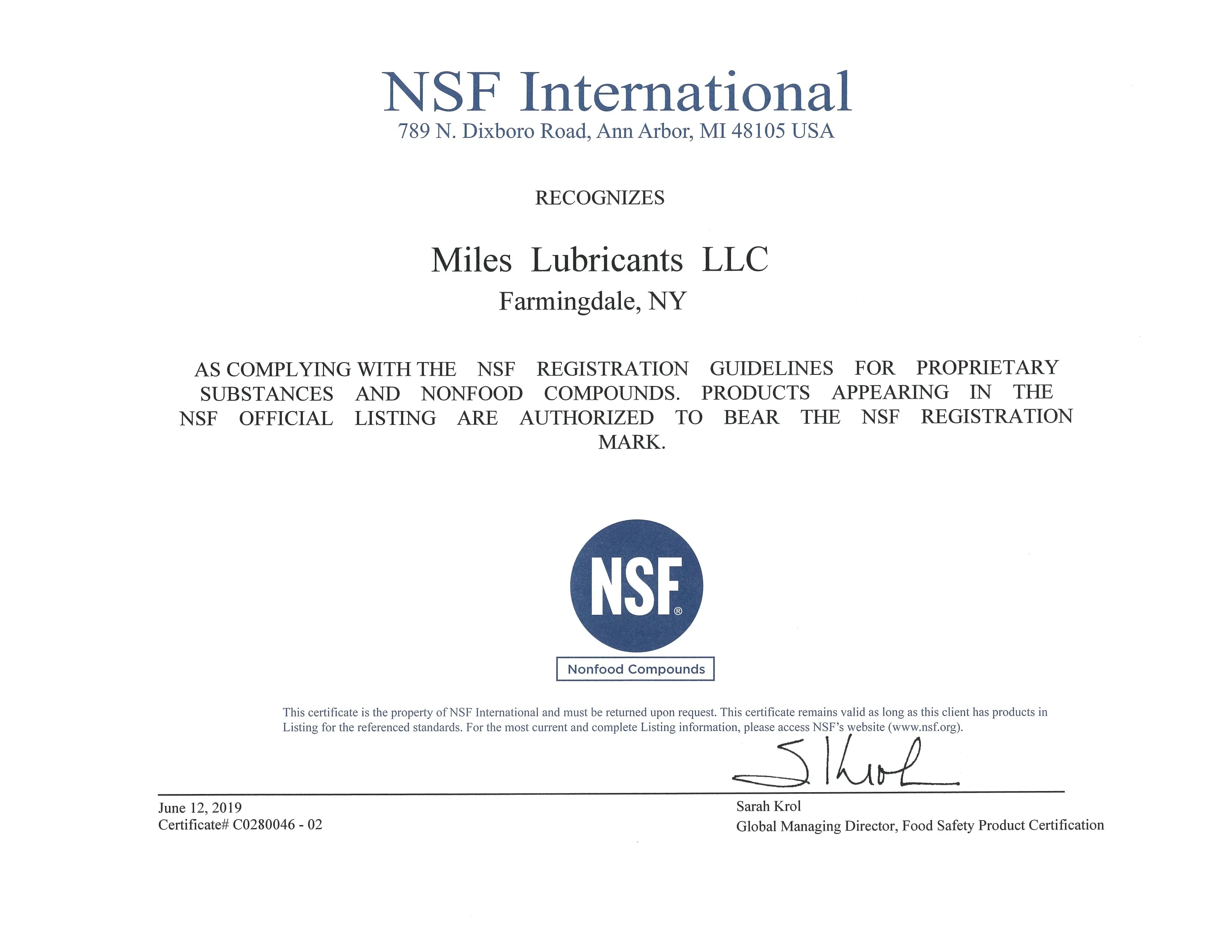 Based ISO 41 Gallon 46 Case Fg Nsf Registered Fluid Grade Pao Hydro Fr Resistant Fire Hydraulic H1 Food Miles