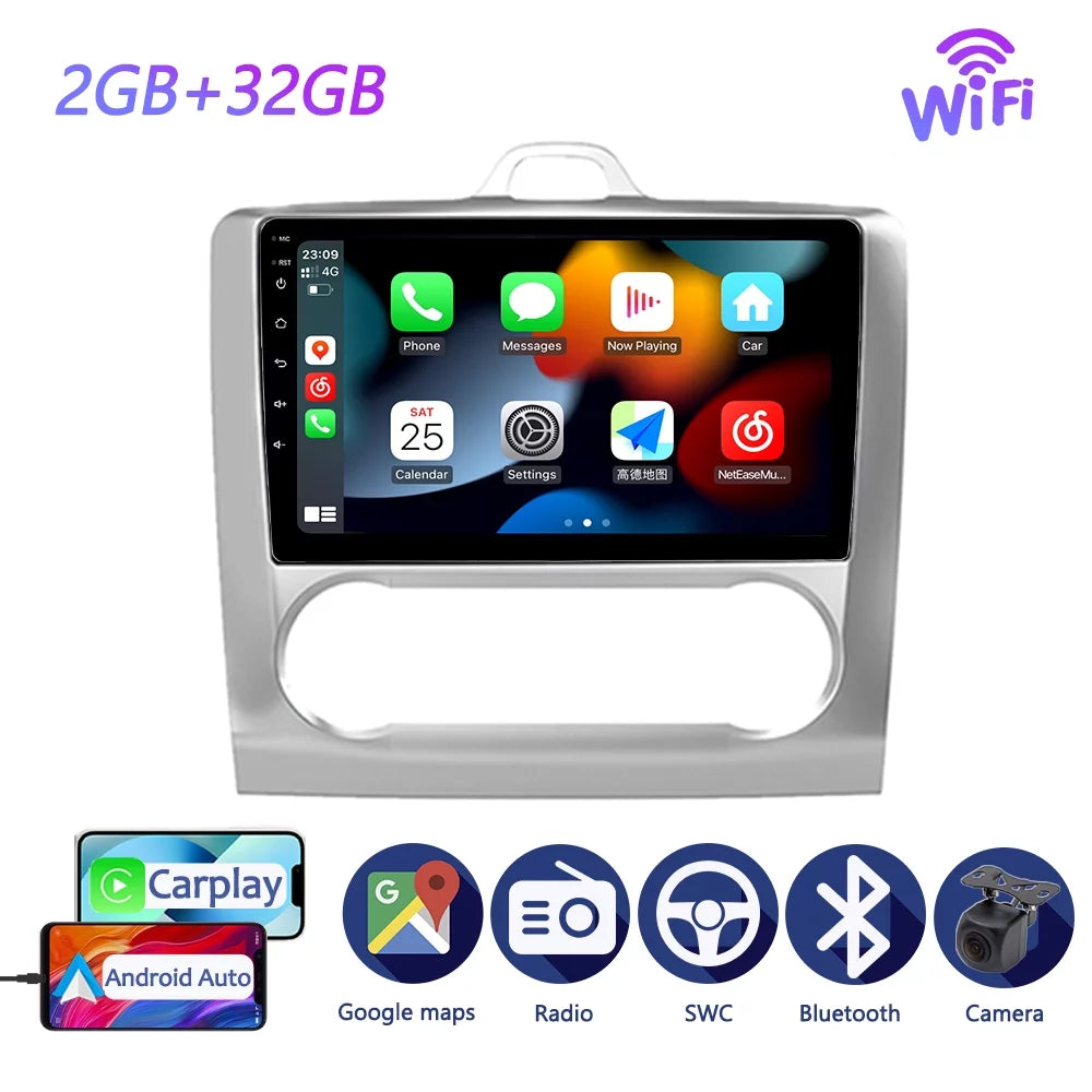GPS Ford Car Focus Stereo Bluetooth For 2 - Mk Android 2 Audio With Navigation 2004 Screen Auto Carplay Touch 2011