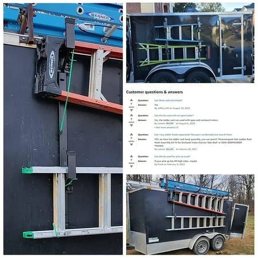 Bars Trailer or Mount Enclosed Wall Out Kojem Cargo Carry 1 Side Ladder 2 Rack Exterior - Universal Adjustable 2 Ladders Trailer for Side