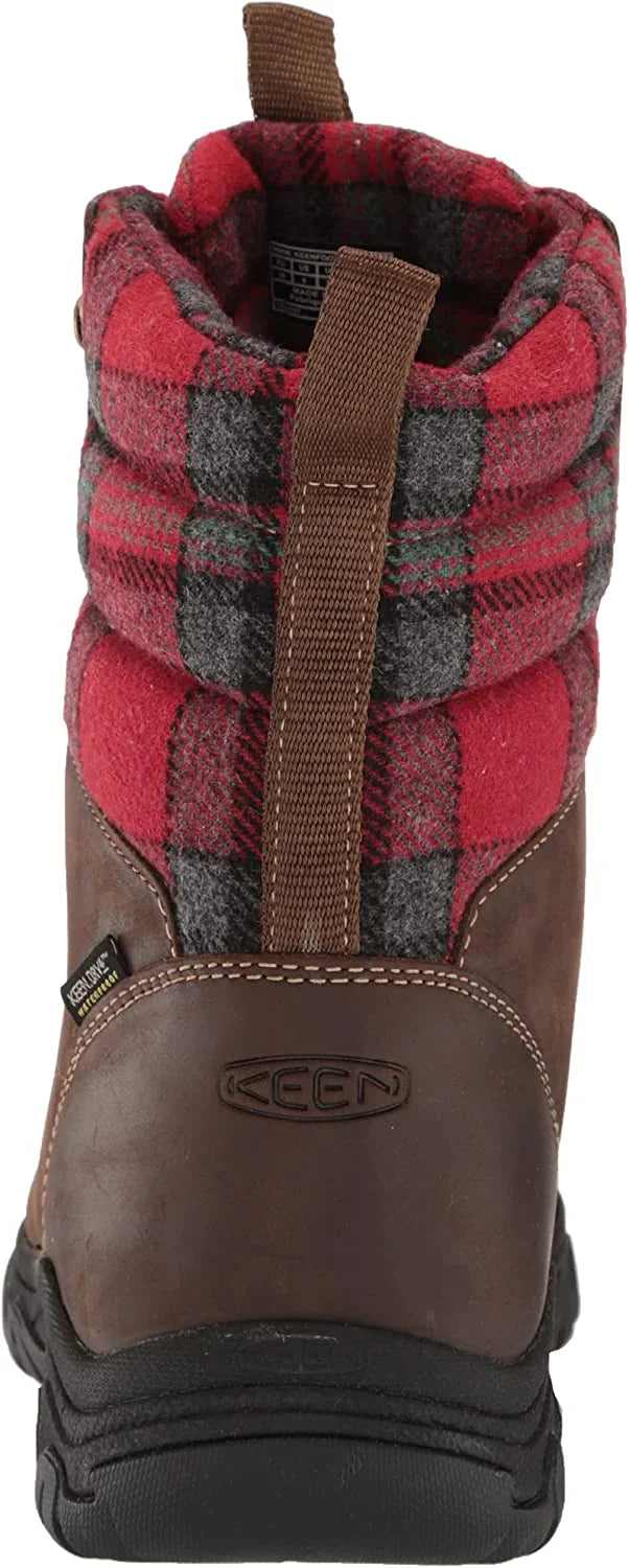 Plaid Dark Insulated 7.5M Greta Boots Waterproof - KEEN Brown/Red for - Ladies