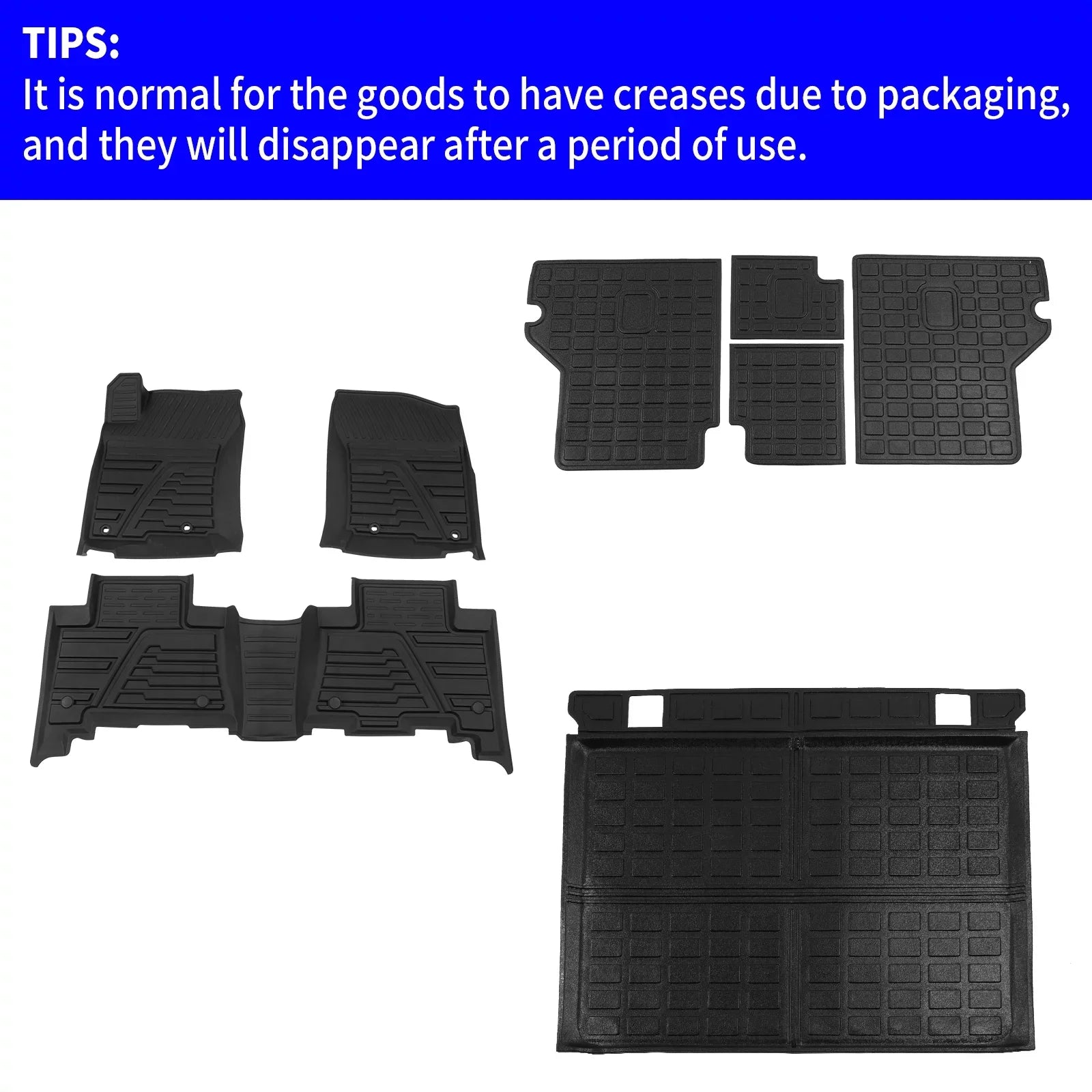 (Fit Seat Tray) Cover Mat Weather Toyota Accessories Mat Without 2022 Back 4 Floor Sliding 4Runner Cargo Runner Liner All Fit Protector Cargo Trunk 2013-2023 Mats