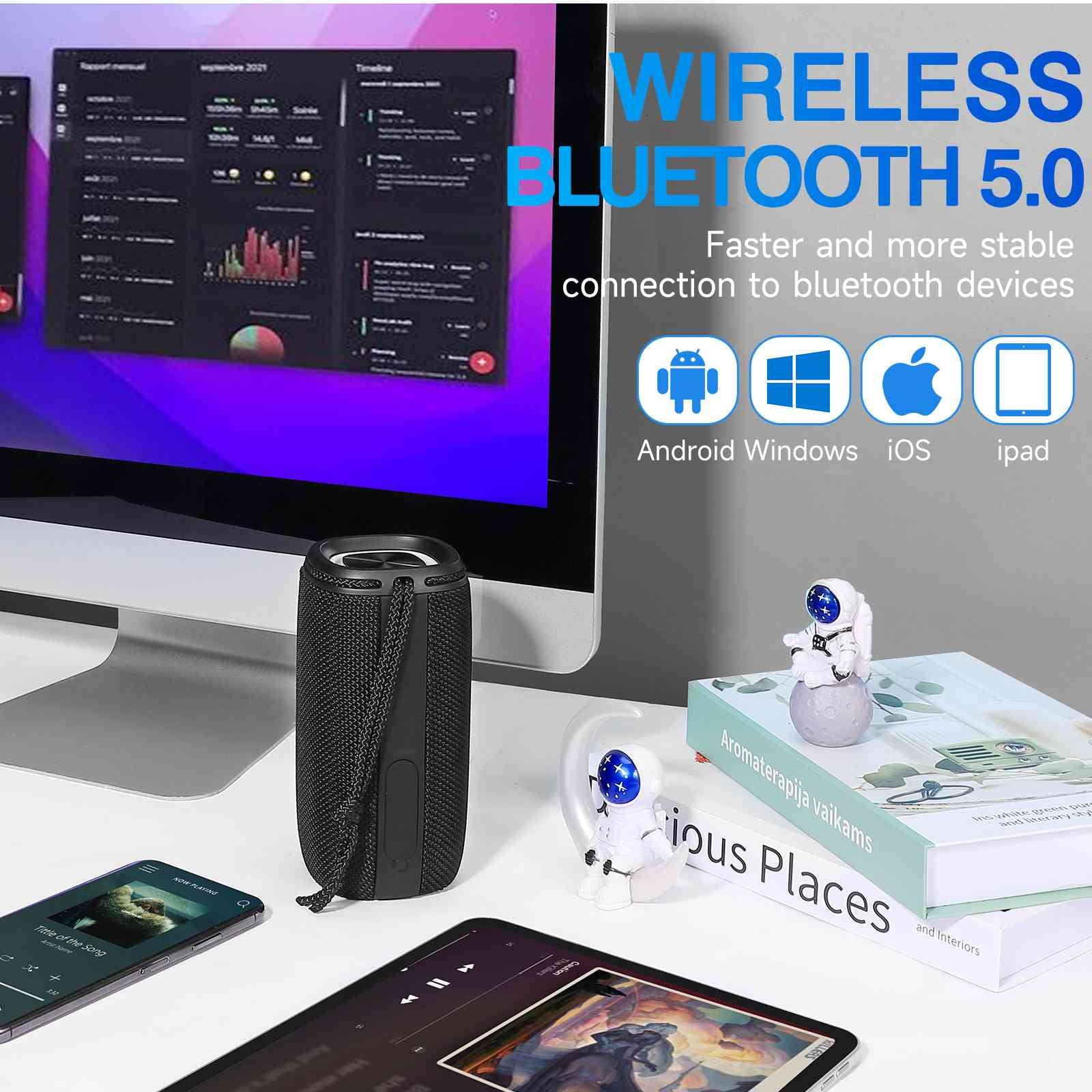 UrbanX Bluetooth Punchy - Wireless Surround Speaker 360° X808 for with True Bass, Black Pairing, Portable IPX5 W41+ HD Speakers BT5.3, Sound Speaker, Waterproof LG